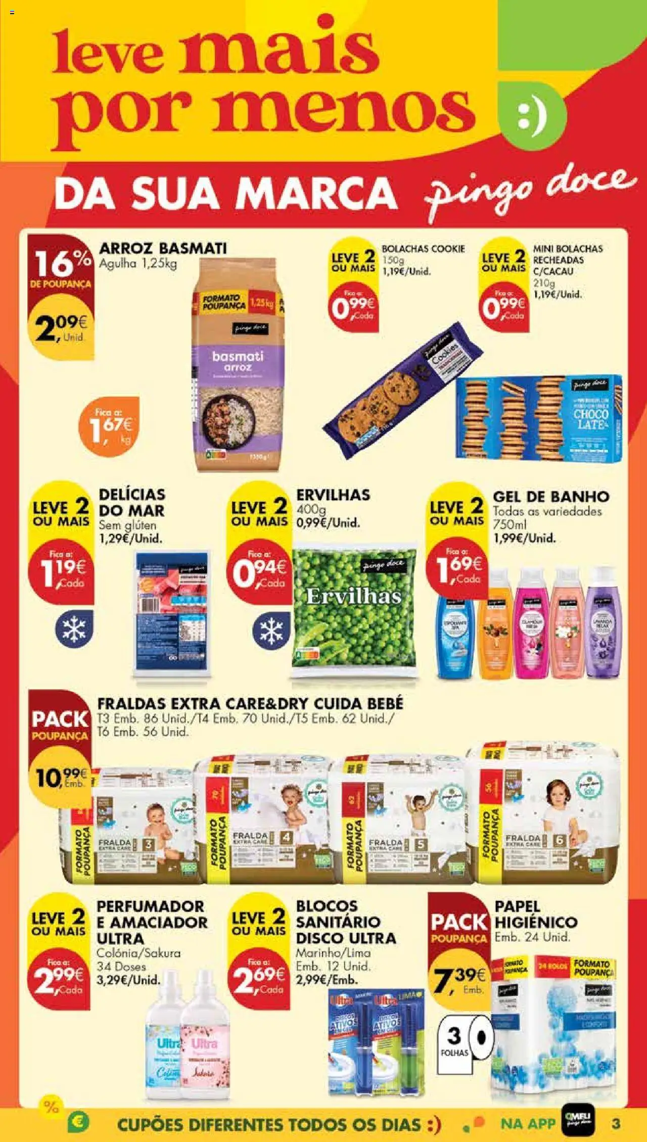 Pingo Doce Poupe Esta Semana Madeira │ válido de 05.08.2025 | Página: 3 | Produtos: Papel higiénico, Bolachas, Gel de banho, Arroz