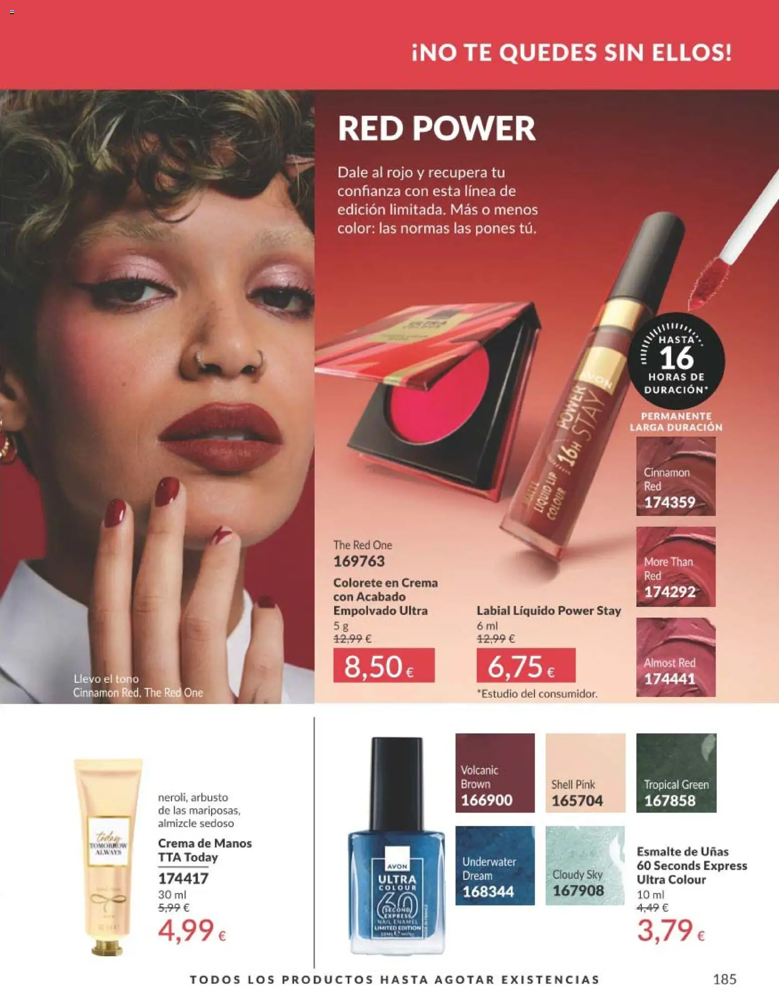 Catálogo AVON campaña 11 Black Friday │ válido desde el 01.11.2025 | Página: 185 | Productos: Colorete, Esmalte de uñas, Crema de manos, Té