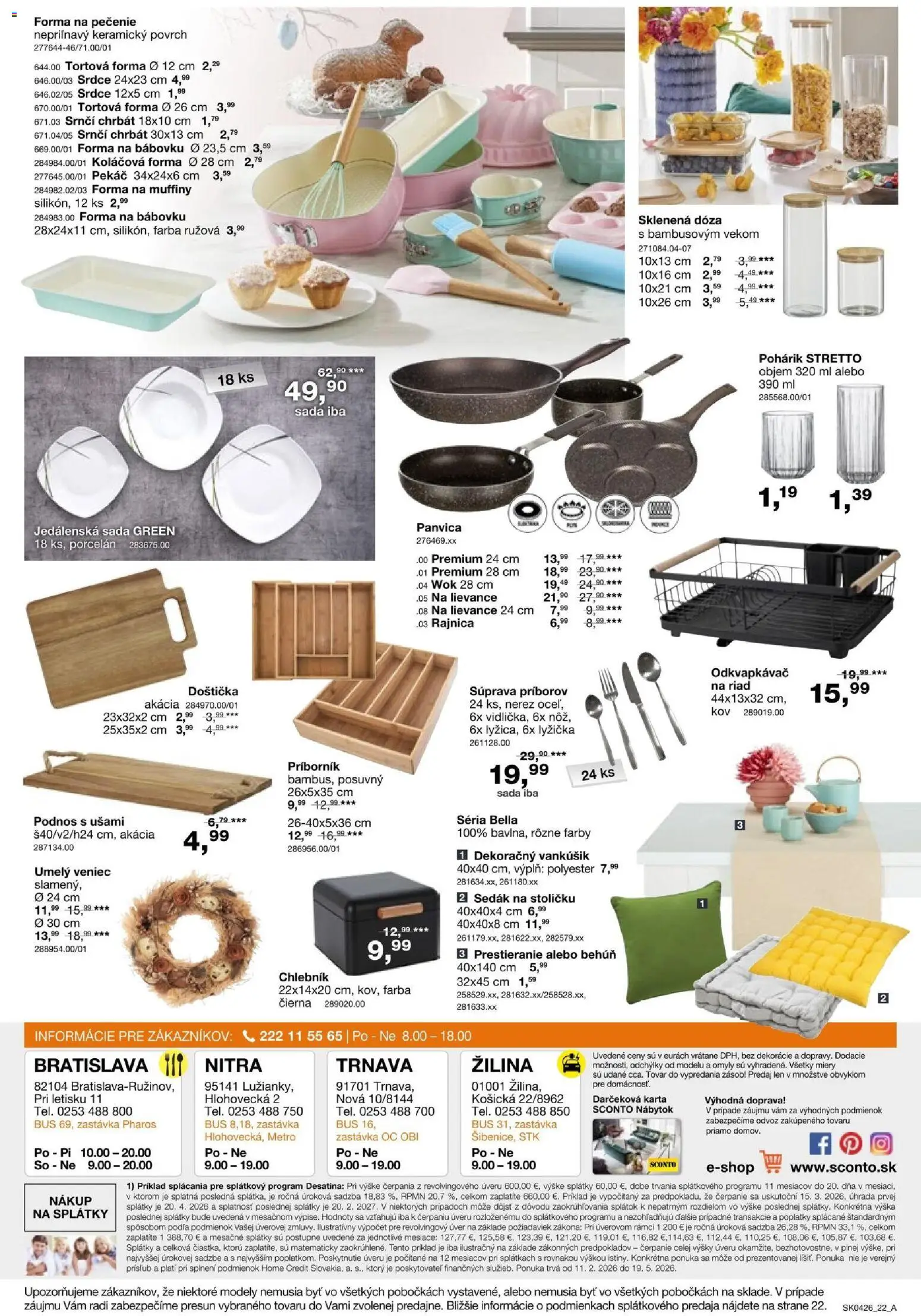 Nové Sconto nábytok akcie – leták je platný od 04.03.2026 | Strana: 22 | Produkty: Nábytok, Príborník, Panvica