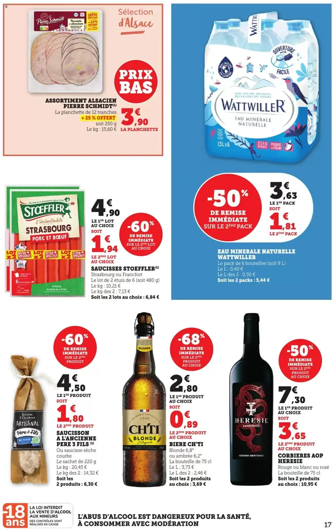  | Page: 17 | Produits: Eau minérale, Mangue, Eau minerale naturelle Wattwiller, Porc