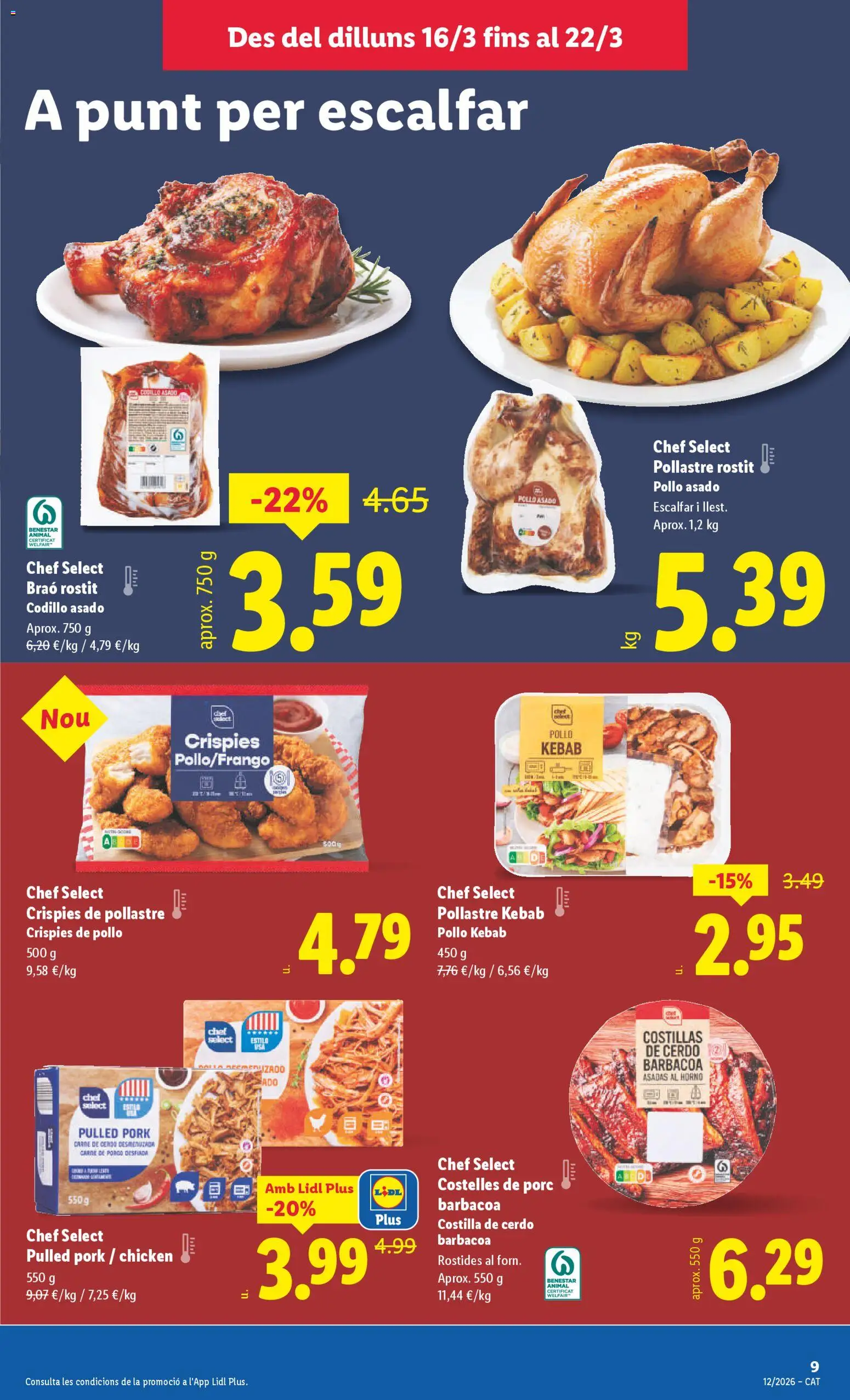 Lidl folleto │ válido desde el 16.03.2026 | Página: 9 | Productos: Cepillo, Cerdo, Costilla de cerdo, Horno