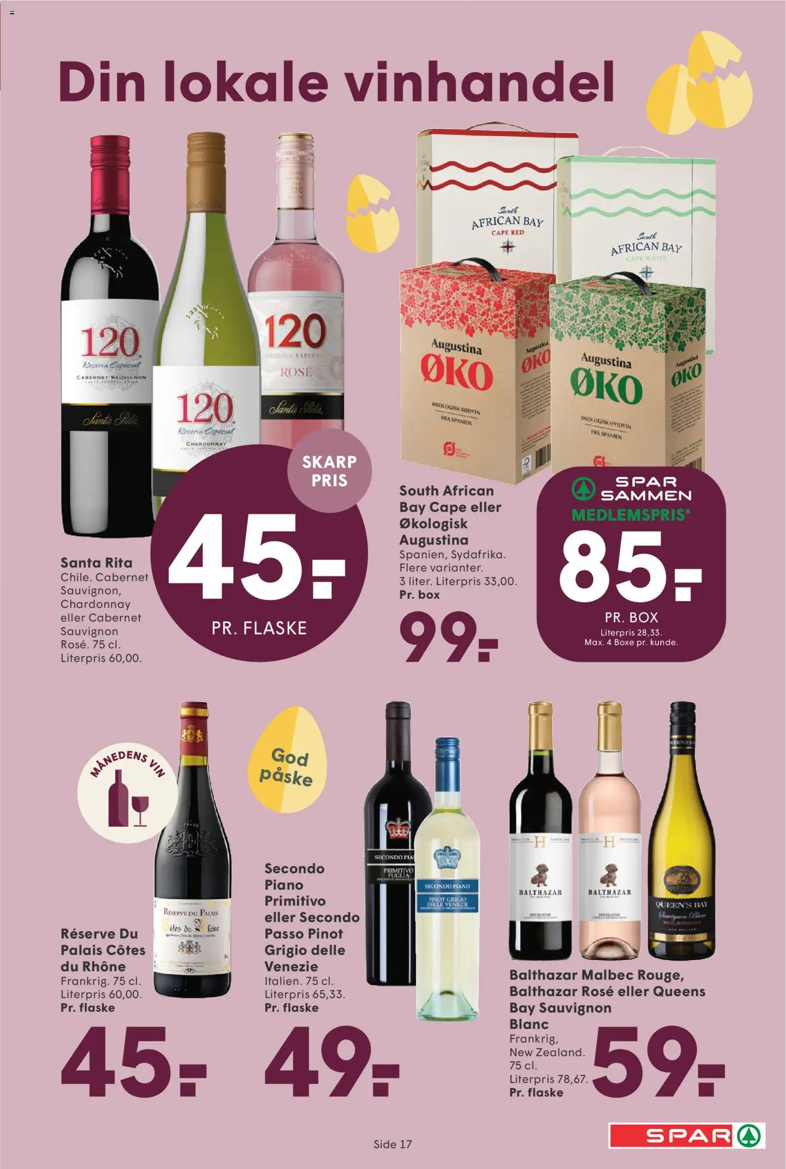 Spar tilbudsavis – gyldig fra 13.03.2026 | Side: 17 | Produkter: Vin