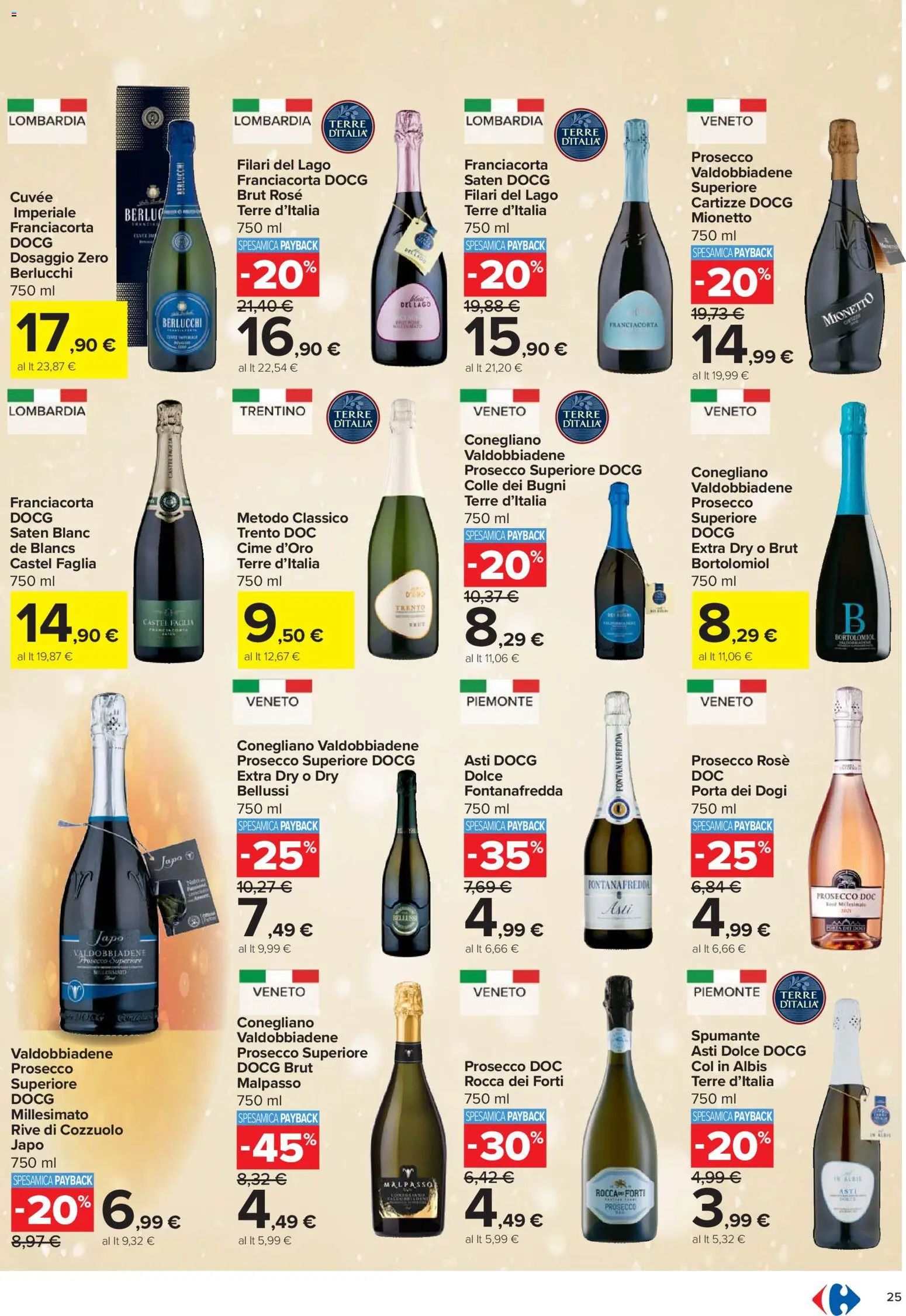 Volantino Carrefour del 27.11.2025 | Pagina: 25 | Prodotti: Prosecco, Spumante
