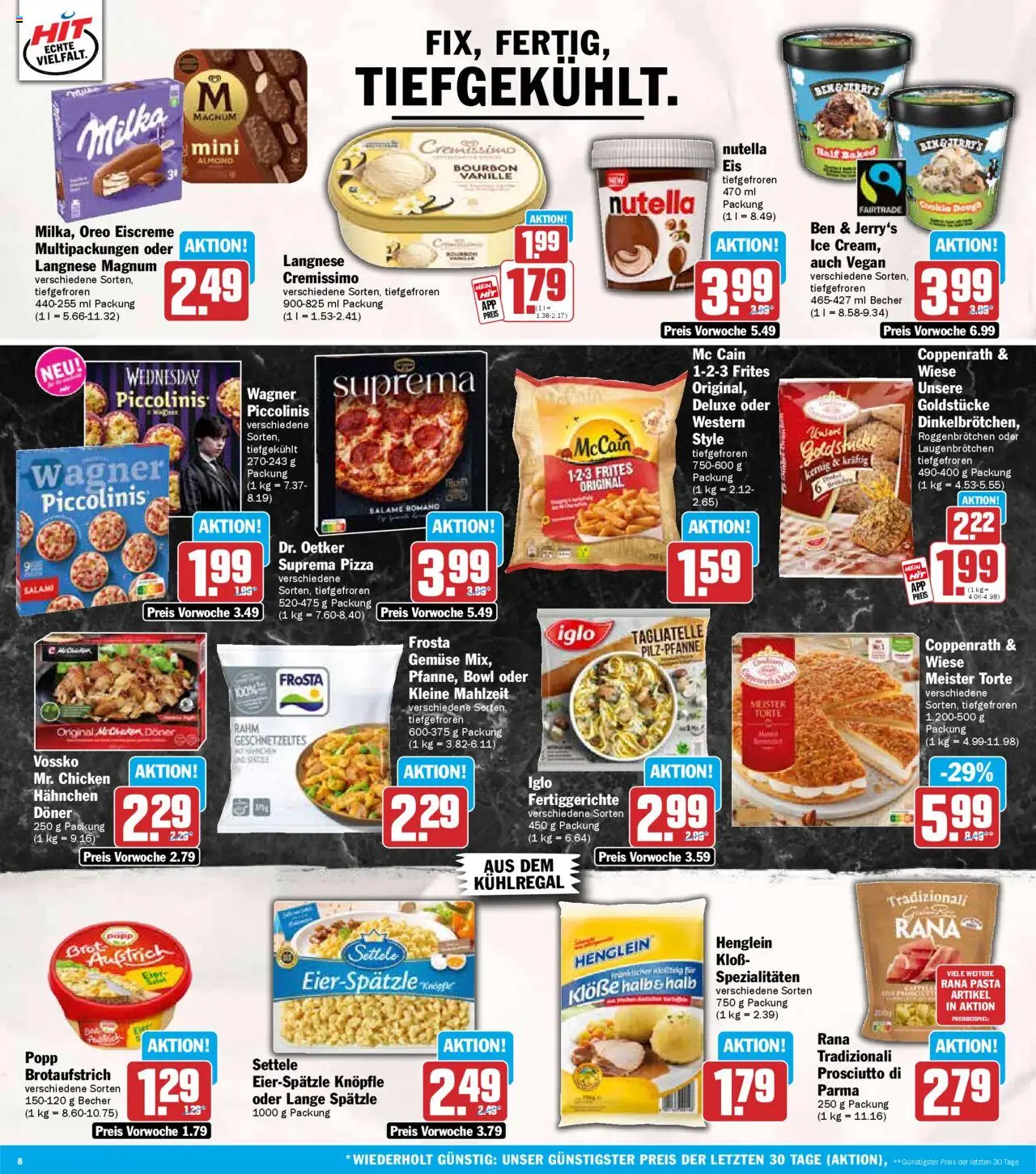 HIT - Bayern – gültig ab 22.09.2025 | Seite: 8 | Produkte: Cremissimo, Eiscreme, Frosta, Bourbon