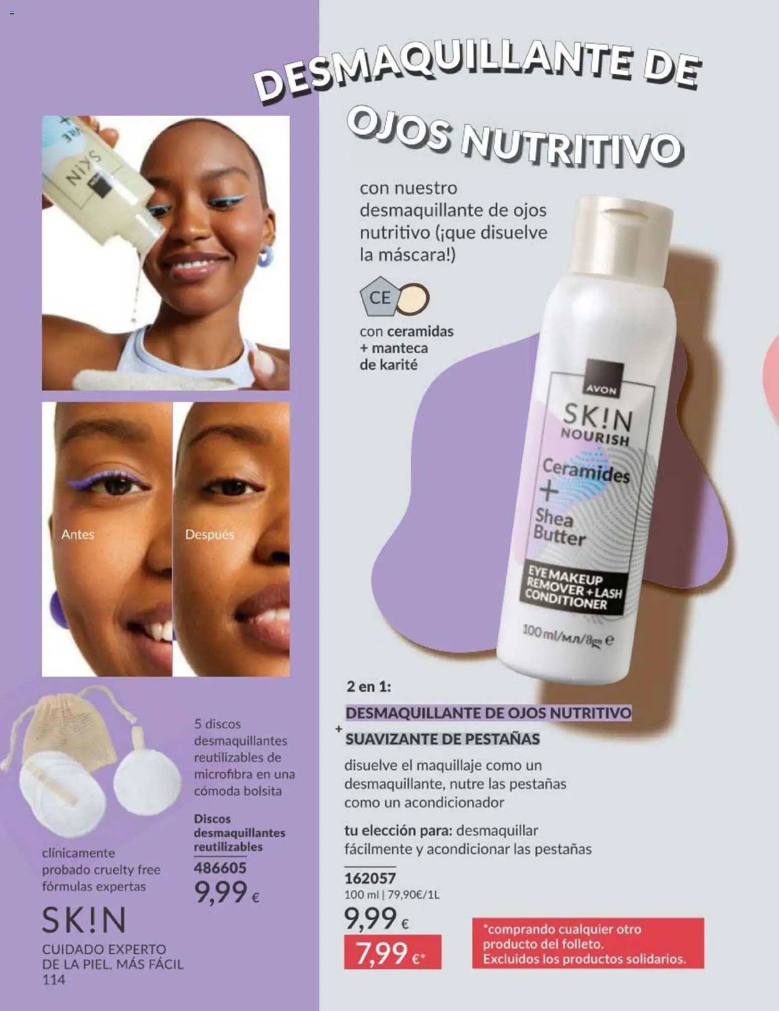Catálogo AVON campaña 5 │ válido desde el 01.05.2026 | Página: 114 | Productos: Máscara, Acondicionador, Desmaquillante de ojos, Γάλα σε σκόνη