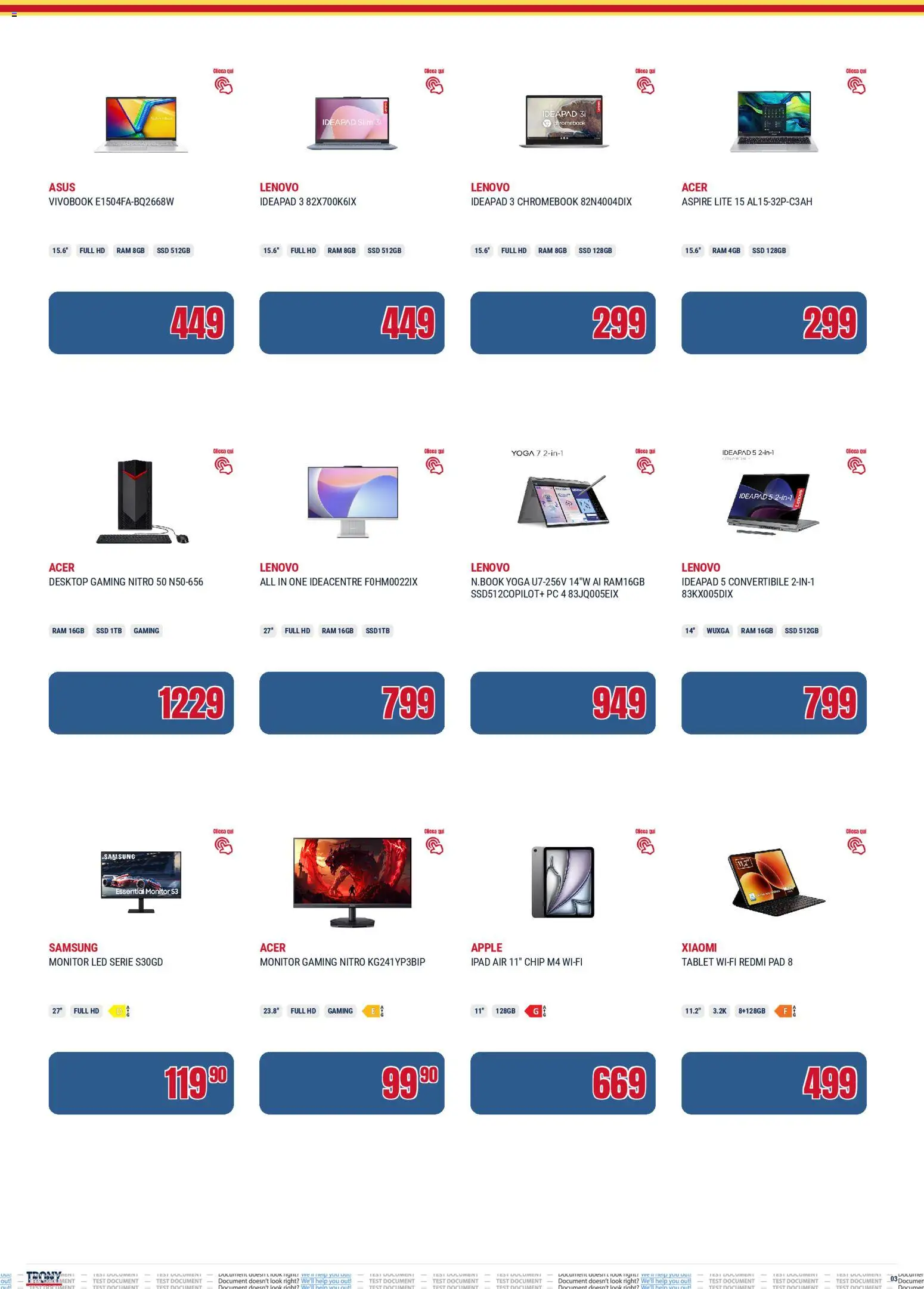 Volantino Trony del 02.04.2026 | Pagina: 3 | Prodotti: Monitor, Tablet, PC, Samsung