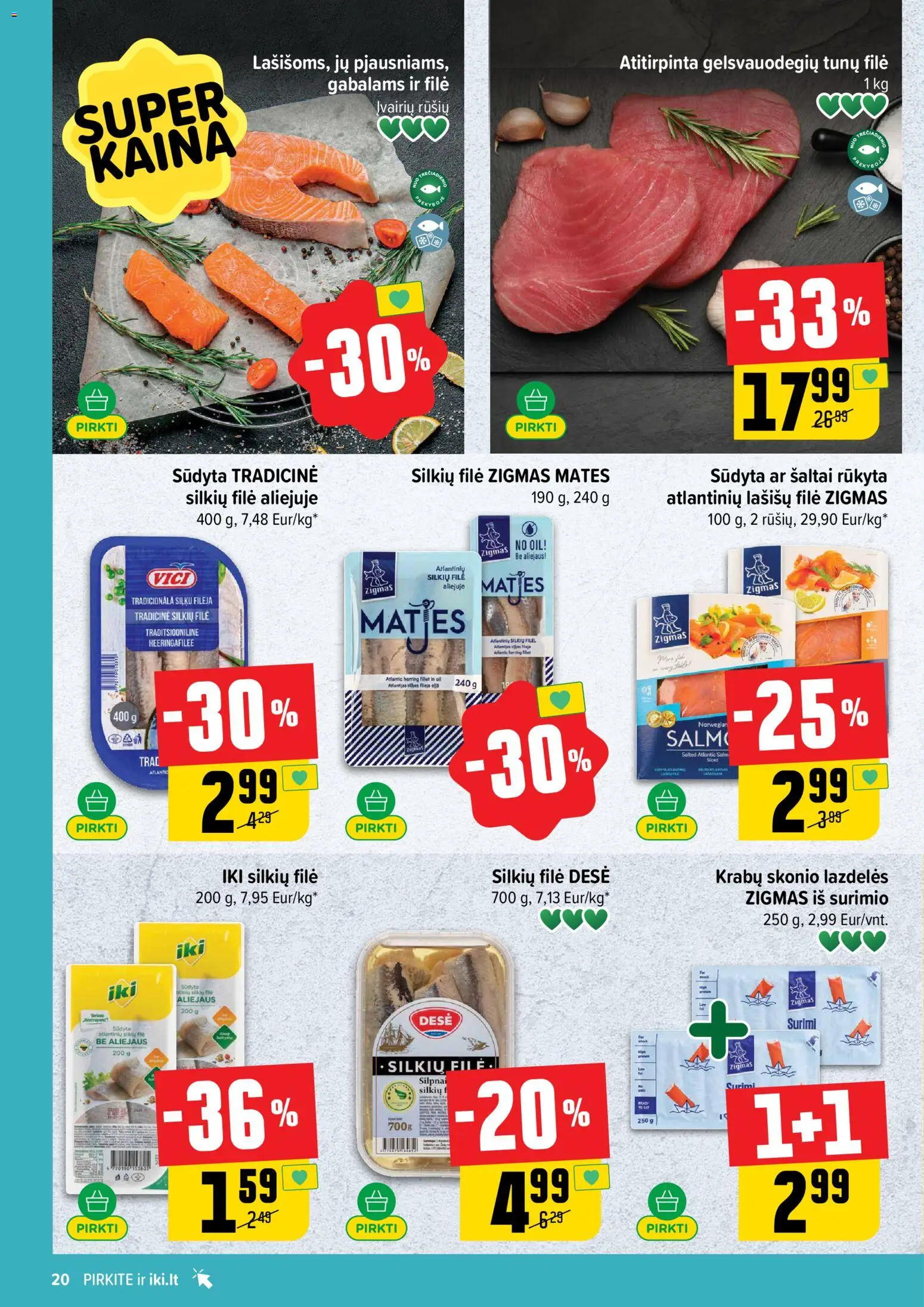 IKI akcijos nuo 06.04.2026 | Puslapis: 20 | Prekių: Silkių filė