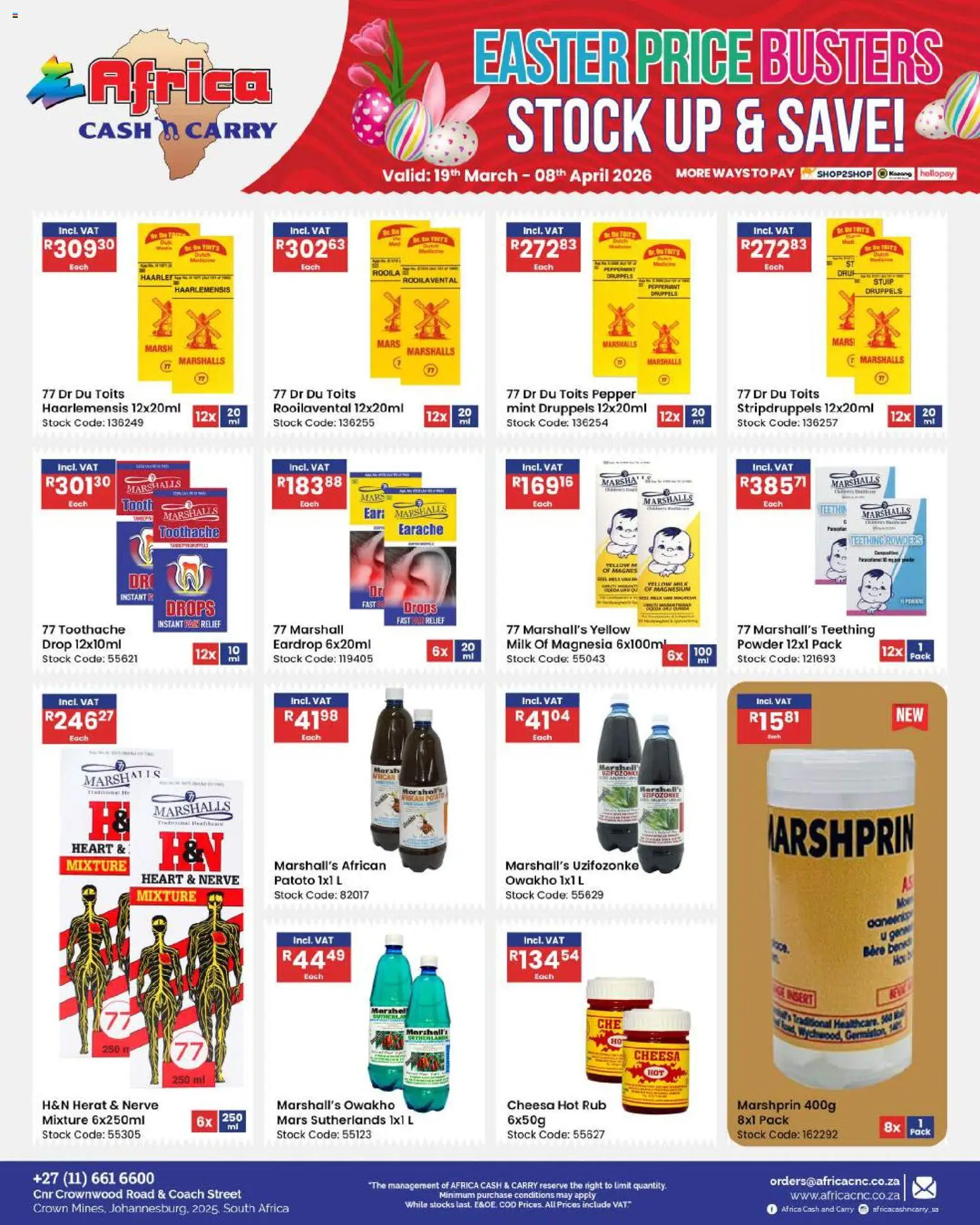 New Africa Cash & Carry catalogue – valid from 19.03.2026 | Page: 56 | Products: Milk, Powder, Stock, Pepper