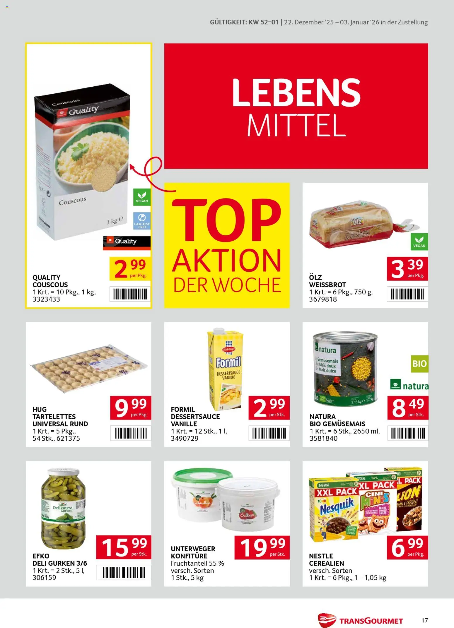 Transgourmet Zustellaktion gültig ab 22.12.2025 | Seite: 17 | Produkte: Gurken