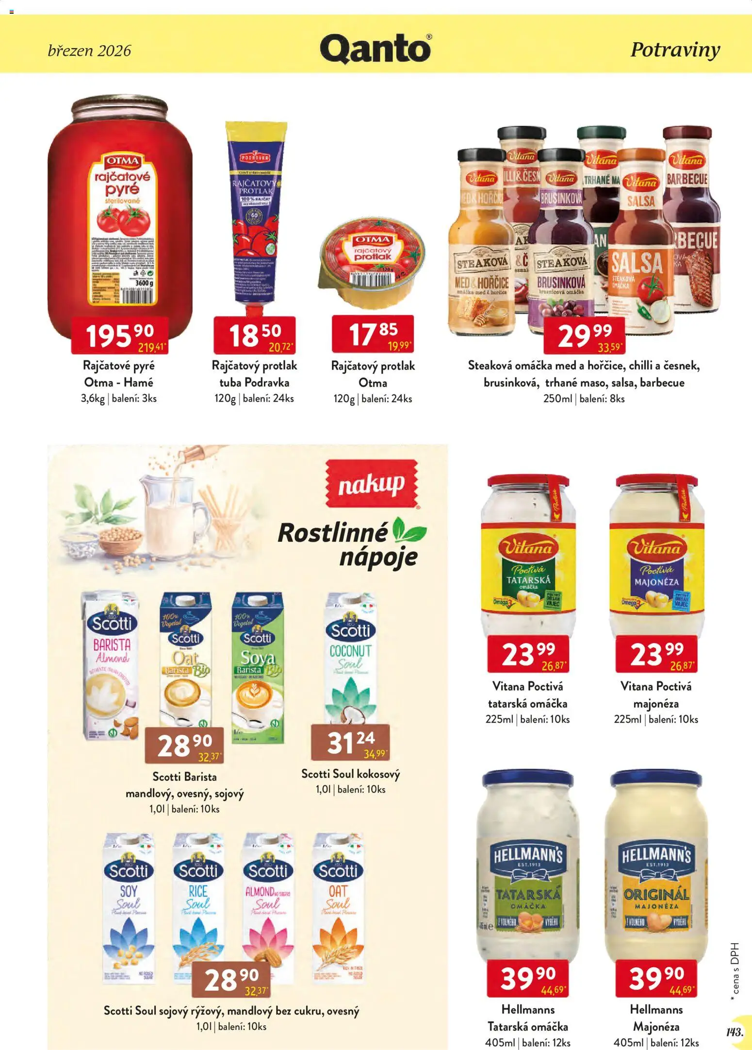 Astur & Qanto leták - Velkoobchod 03/2026 od 01.03.2026 | Strana: 143 | Produkty: Rajčatový protlak, Hořčice, Hellmann's, Majonéza