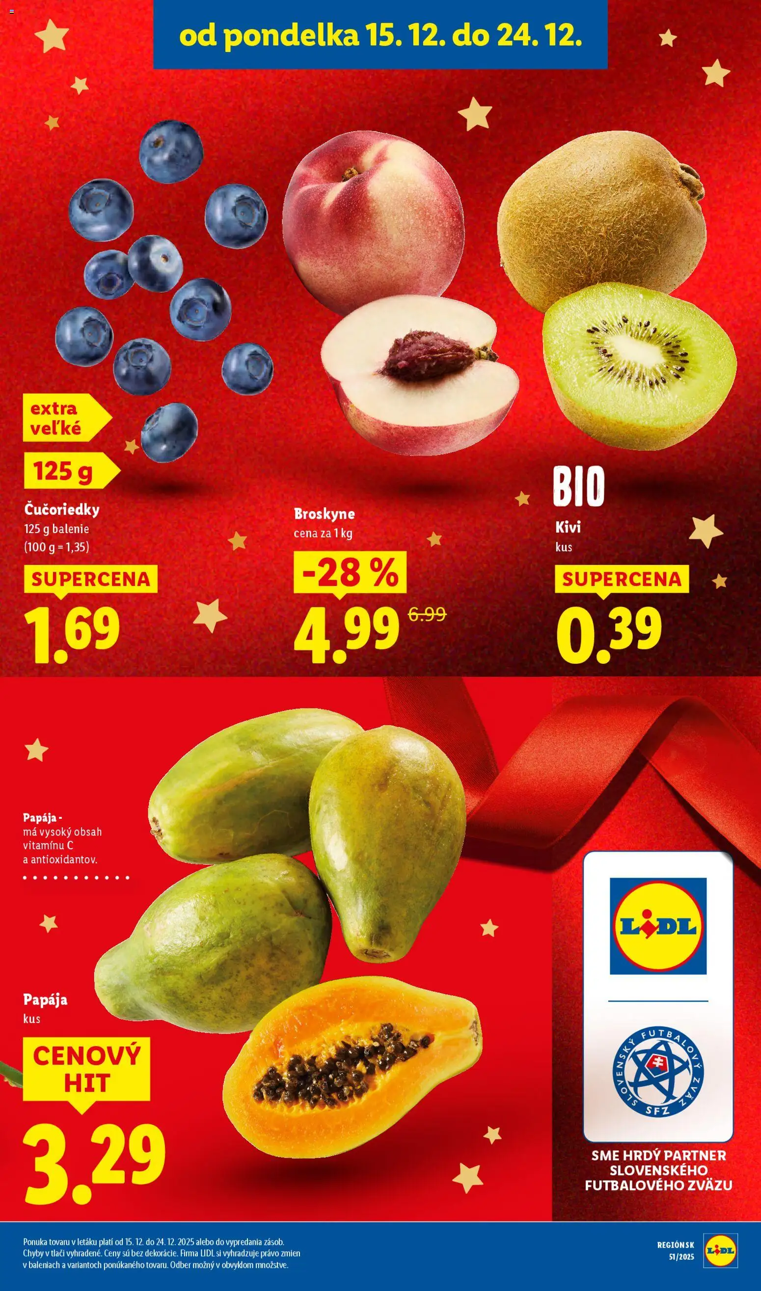 Nové Lidl akcie – leták je platný od 18.12.2025 | Strana: 45 | Produkty: Čučoriedky, Broskyne
