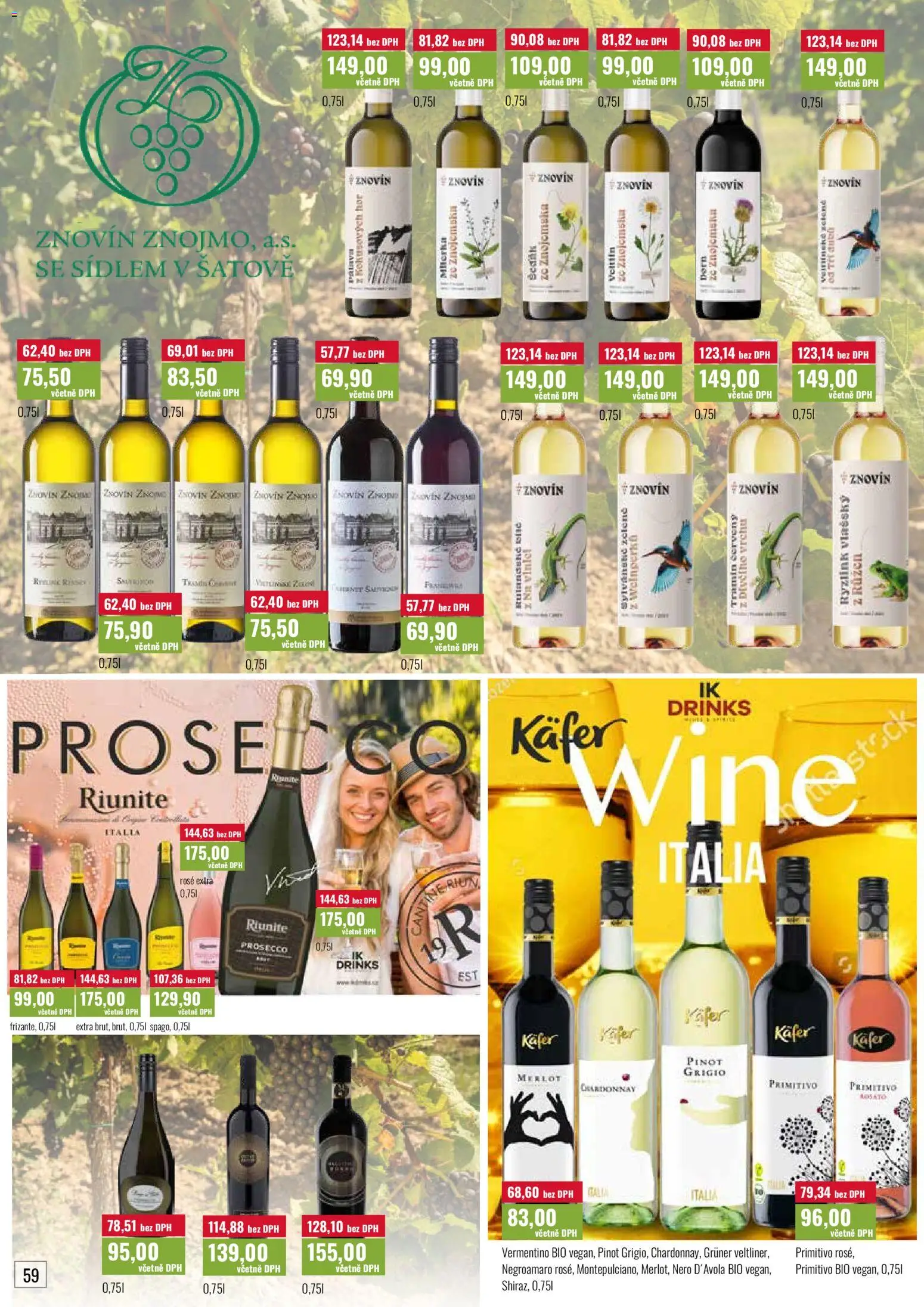 Ratio leták od 01.04.2026 | Strana: 60 | Produkty: Prosecco, Primitivo, Nero d'Avola, Tramín červený