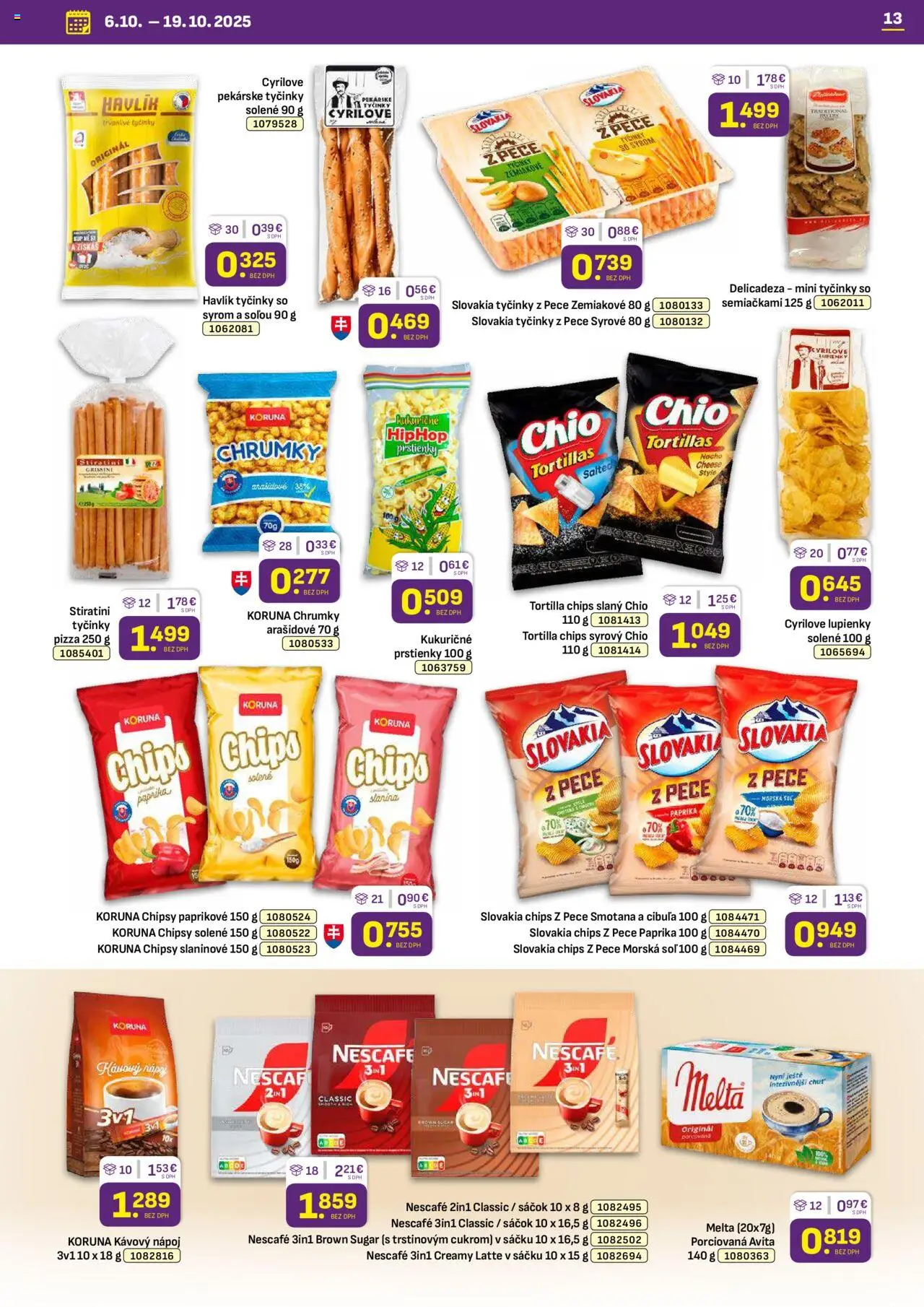 Nové Libex akcie – leták je platný od 06.10.2025 | Strana: 13 | Produkty: Paprika, Pizza, Slanina, Smotana
