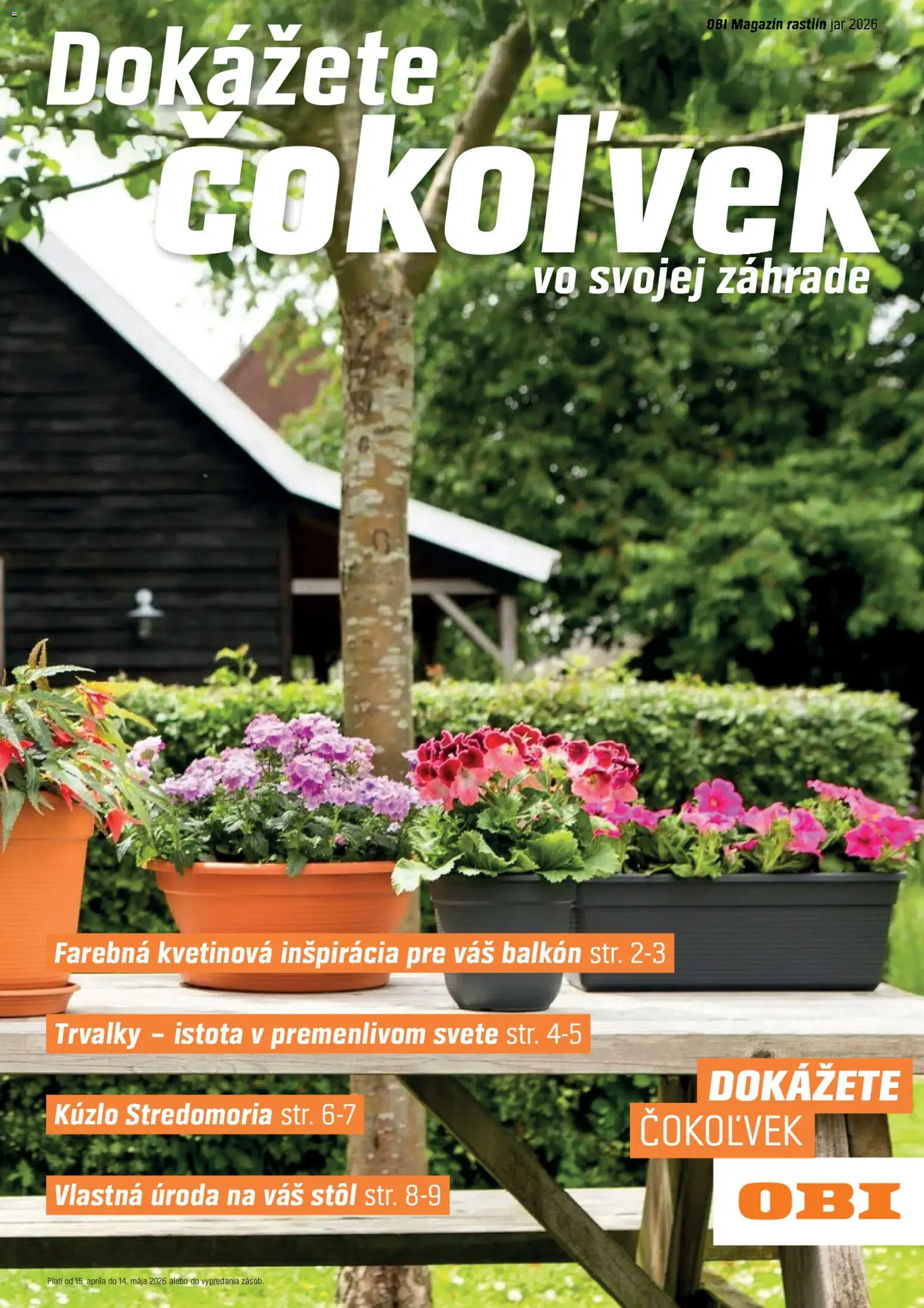 Nové OBI akcie – leták je platný od 15.04.2026 | Strana: 1 | Produkty: Stôl, Jar