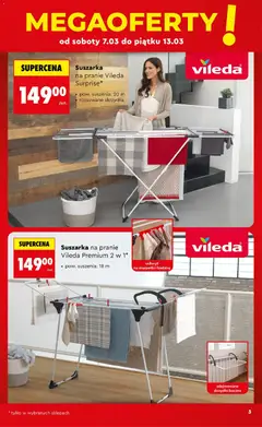 Pogląd oferty "Suszarka na pranie Vileda Surprise*, Suszarka with drying area of 20 m and extendable wings." - ważna od 07.03.2026 | Strona: 3