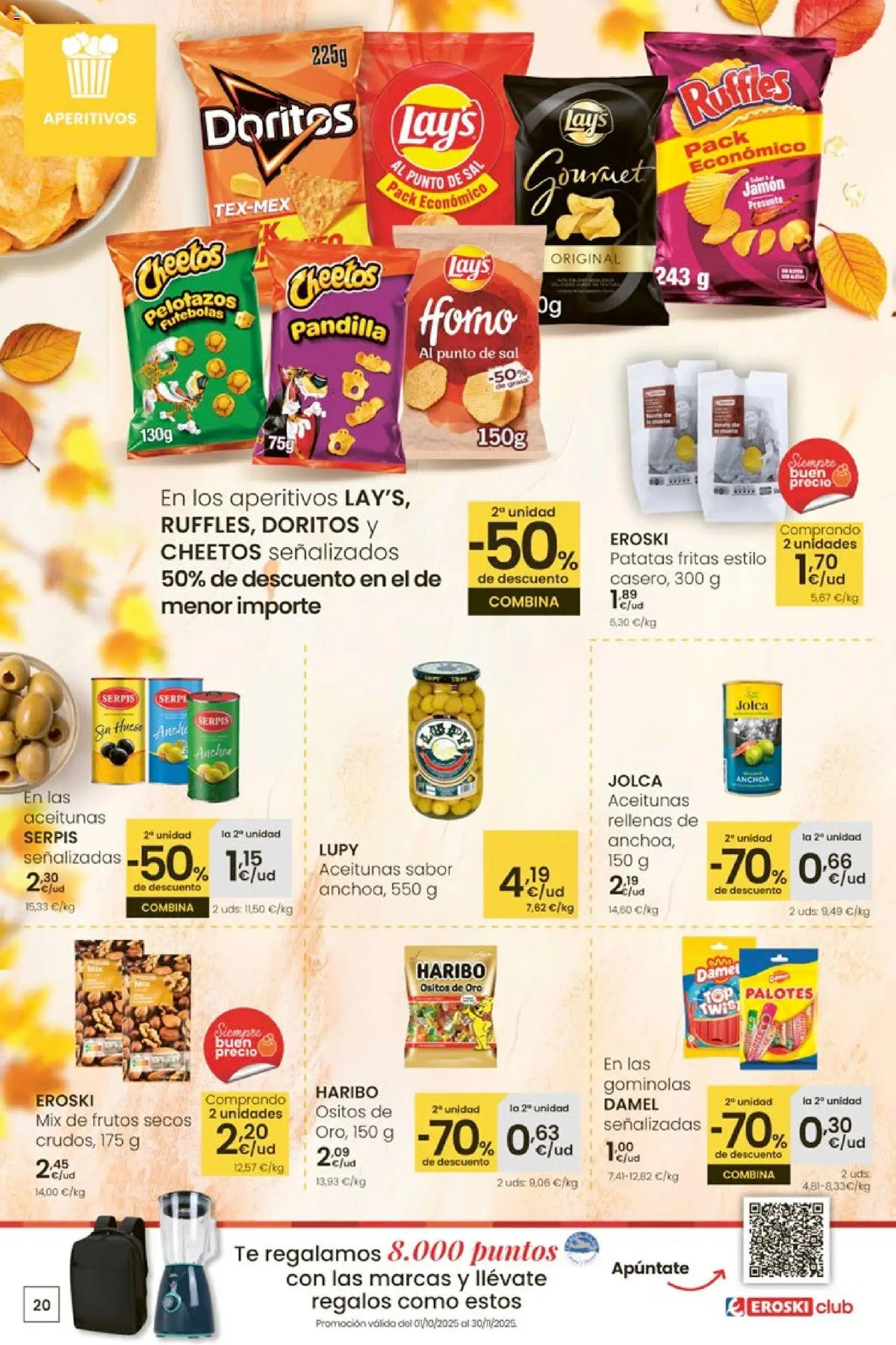 Eroski - Ofertón │ válido desde el 16.10.2025 | Página: 20 | Productos: Jamón, Frutos secos, Té, Anchoa