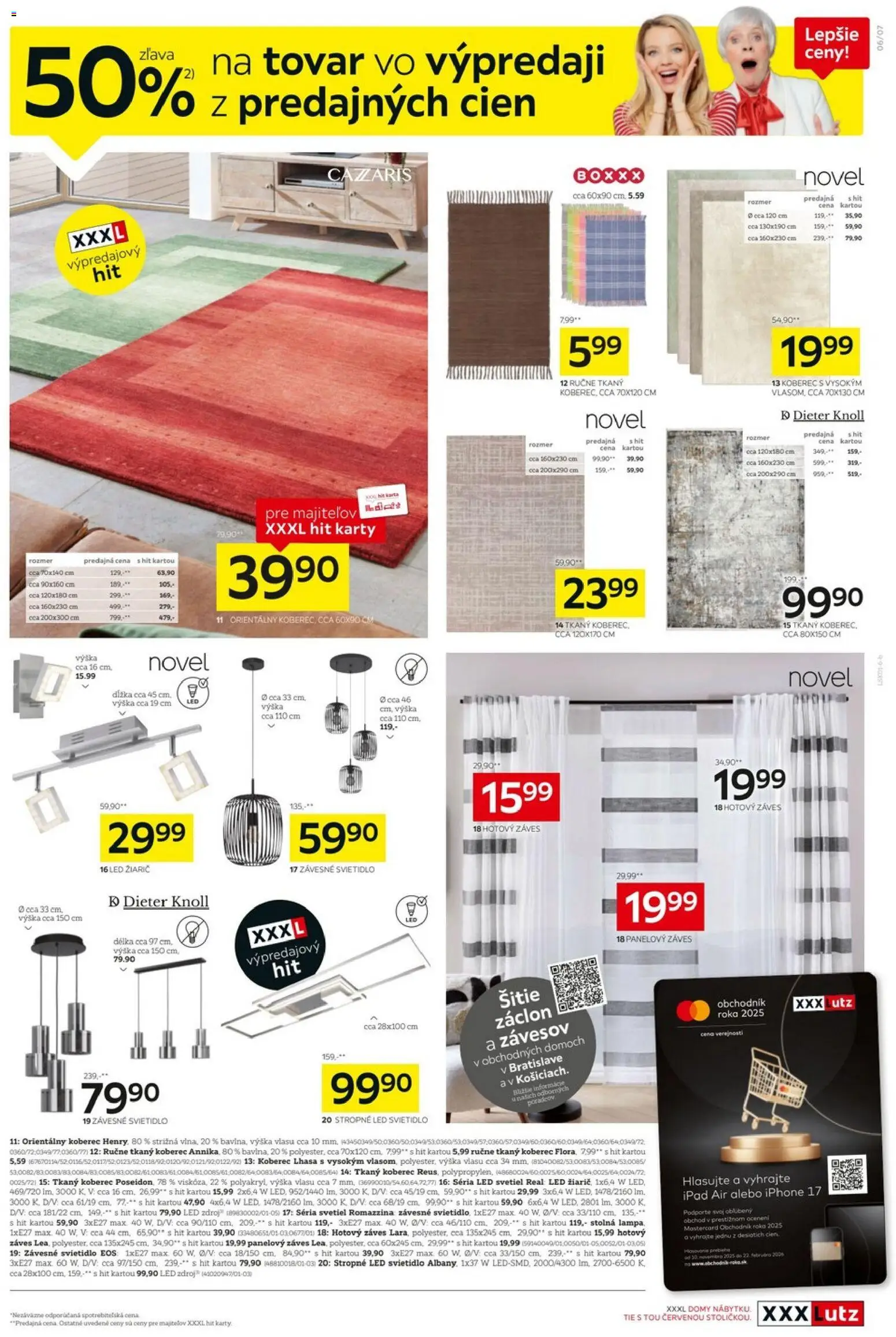 Nové XXXLutz akcie – leták je platný od 19.01.2026 | Strana: 7 | Produkty: Žiarič, Závesné svietidlo, Koberec, Svietidlo