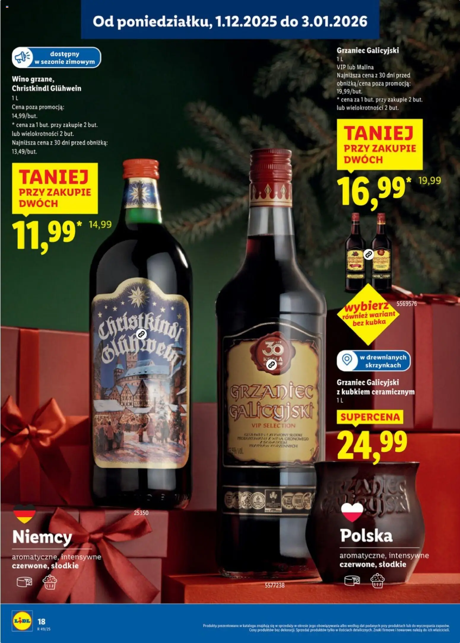 Lidl Katalog alkoholi mocnych i win od 01.12.2025 | Strona: 19 | Produkty: Malina, Cytryny, Grzaniec galicyjski, Wino