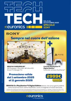 Anteprima del volantino Euronics Sony catalogo valido a partire dal 09.10.2025