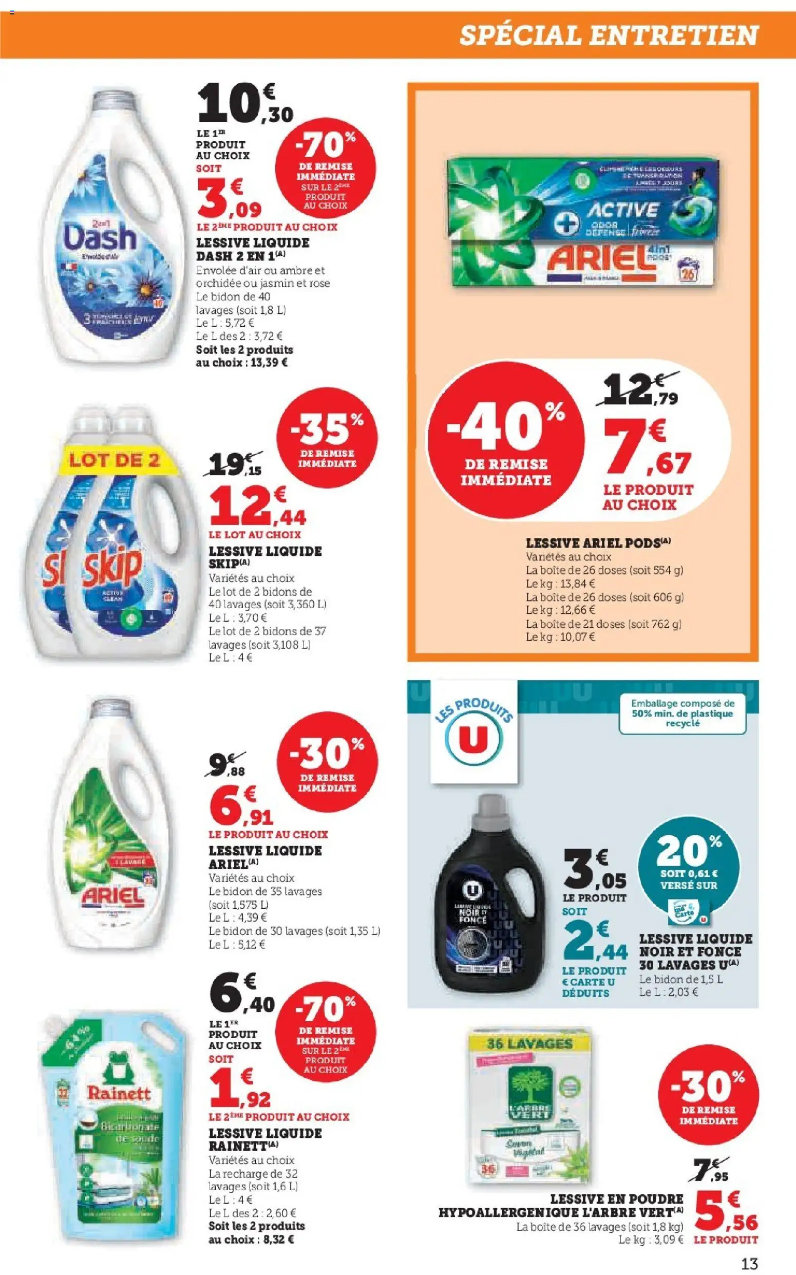 {H1} | Page: 13 | Produits: Ariel, Lessive en poudre, Orchidée, Lessive