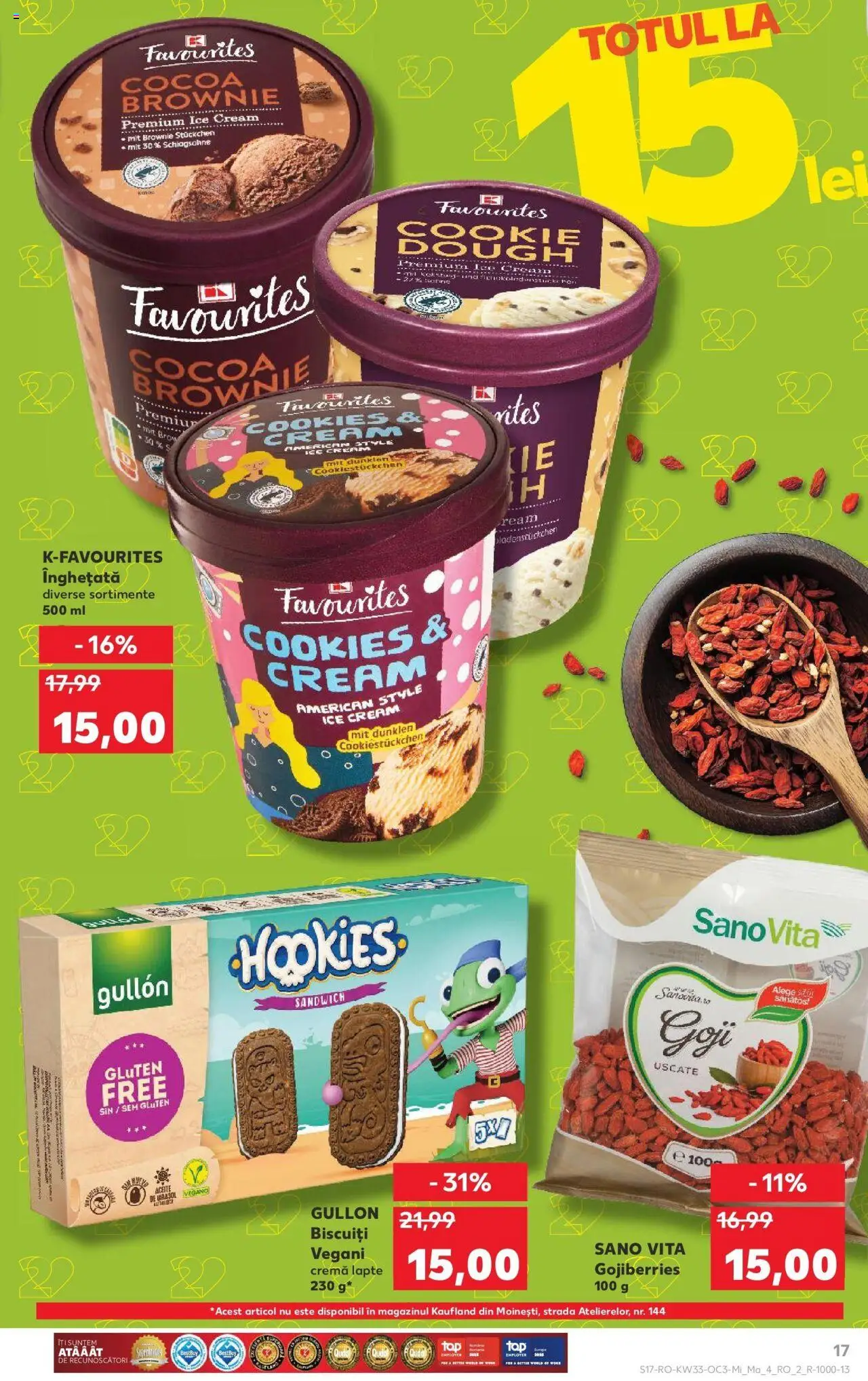 Catalog Kaufland - Satu Mare – valabil de la 13.08.2025 | Pagină: 17 | Produse: Delgeç, Lapte, Biscuiți, Înghețată