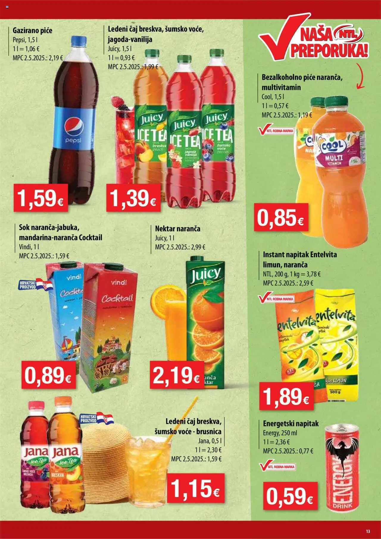 NTL katalog | vrijedi od 20.08.2025 | Stranica: 13 | Proizvodi: Pepsi, Ledeni čaj, Limun, Breskva
