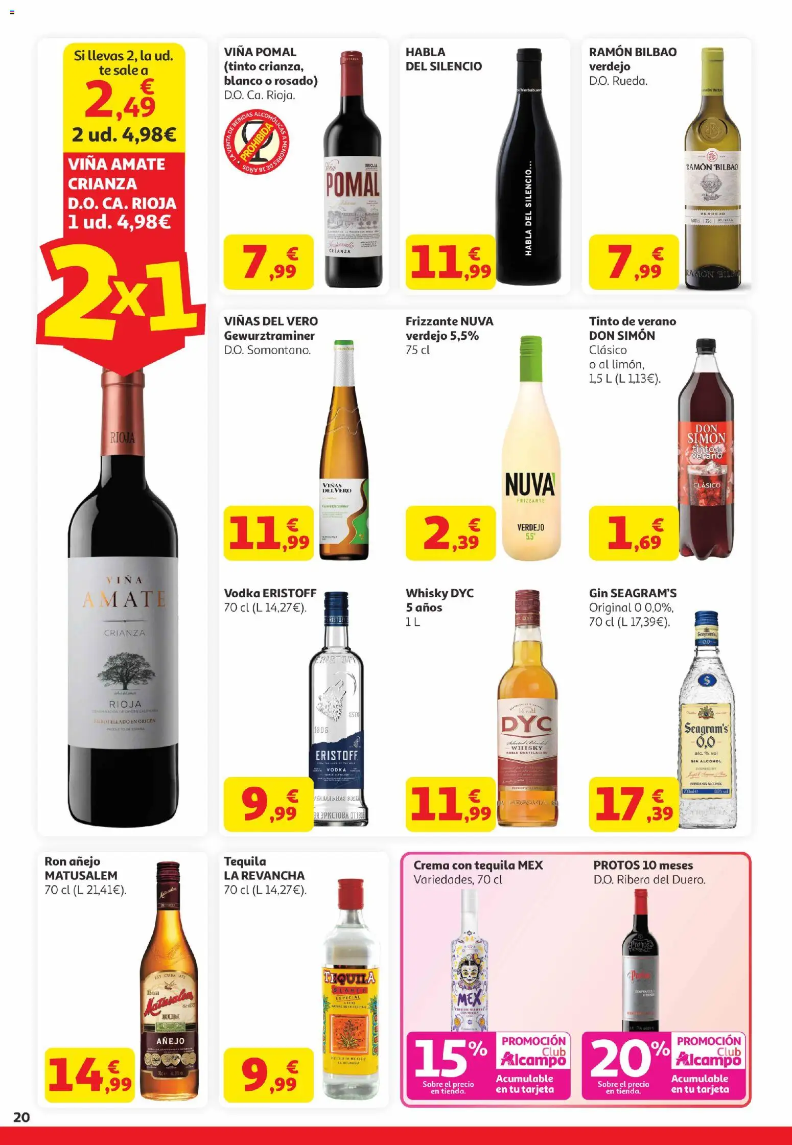 Alcampo Canarias │ válido desde el 21.04.2026 | Página: 20 | Productos: Crema, Té, Vodka, Whisky