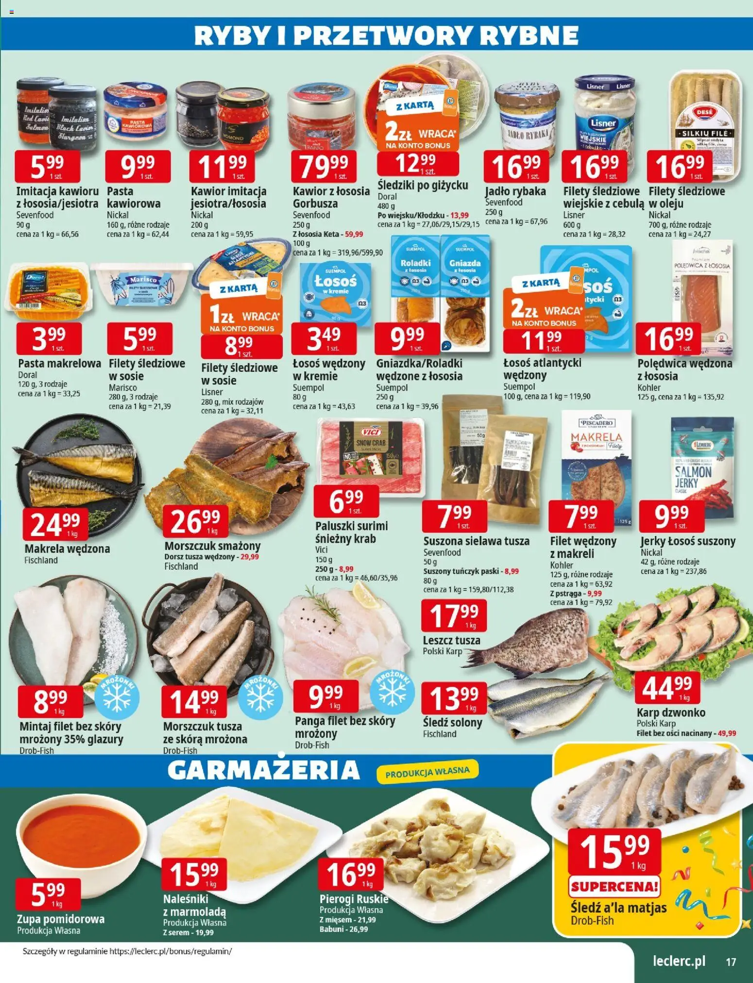 E.Leclerc Gazetka - Wrocław od 04.11.2025 | Strona: 17 | Produkty: Karta, Surimi, Mintaj, Naleśniki