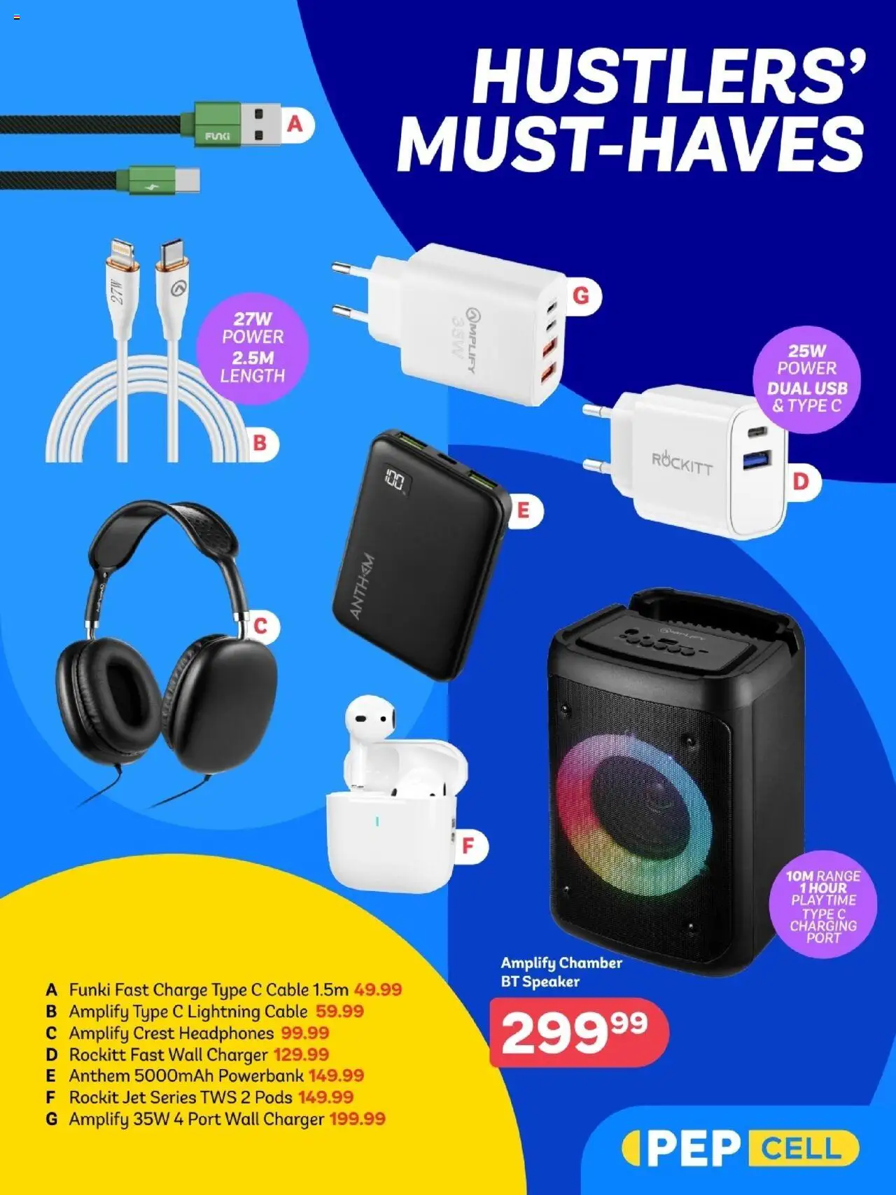 New PEP Stores catalogue – valid from 24.09.2025 | Page: 9 | Products: Powerbank, Lightning cable, Headphones, USB