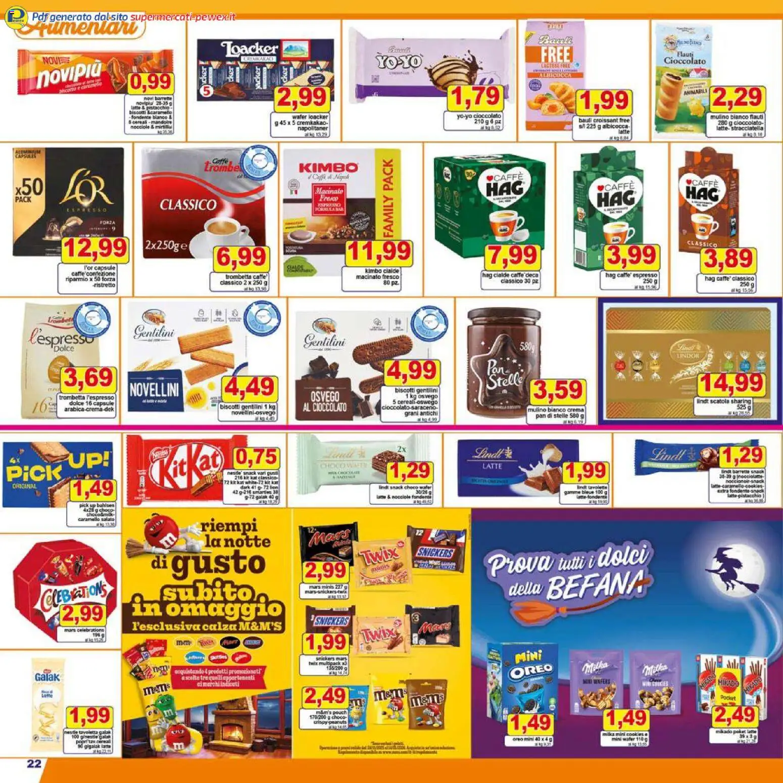 Volantino Pewex del 27.12.2025 | Pagina: 22 | Prodotti: Crema, Caffè, Biscotti, Macinato