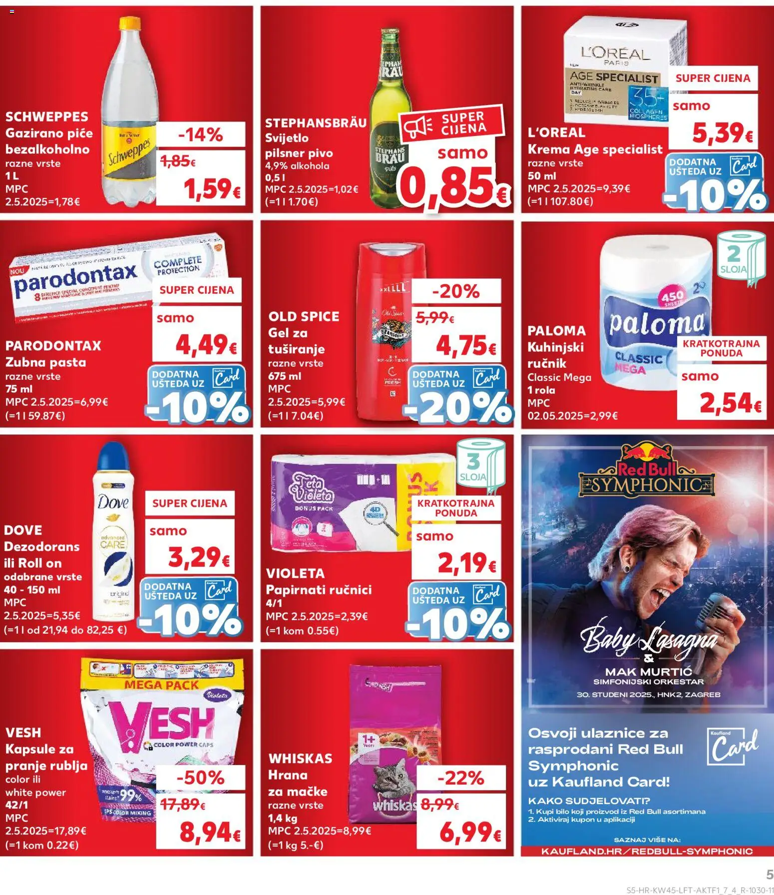 Kaufland katalog | vrijedi od 05.11.2025 | Stranica: 5 | Proizvodi: Papirnati ručnici, Krema, Old Spice, Violeta