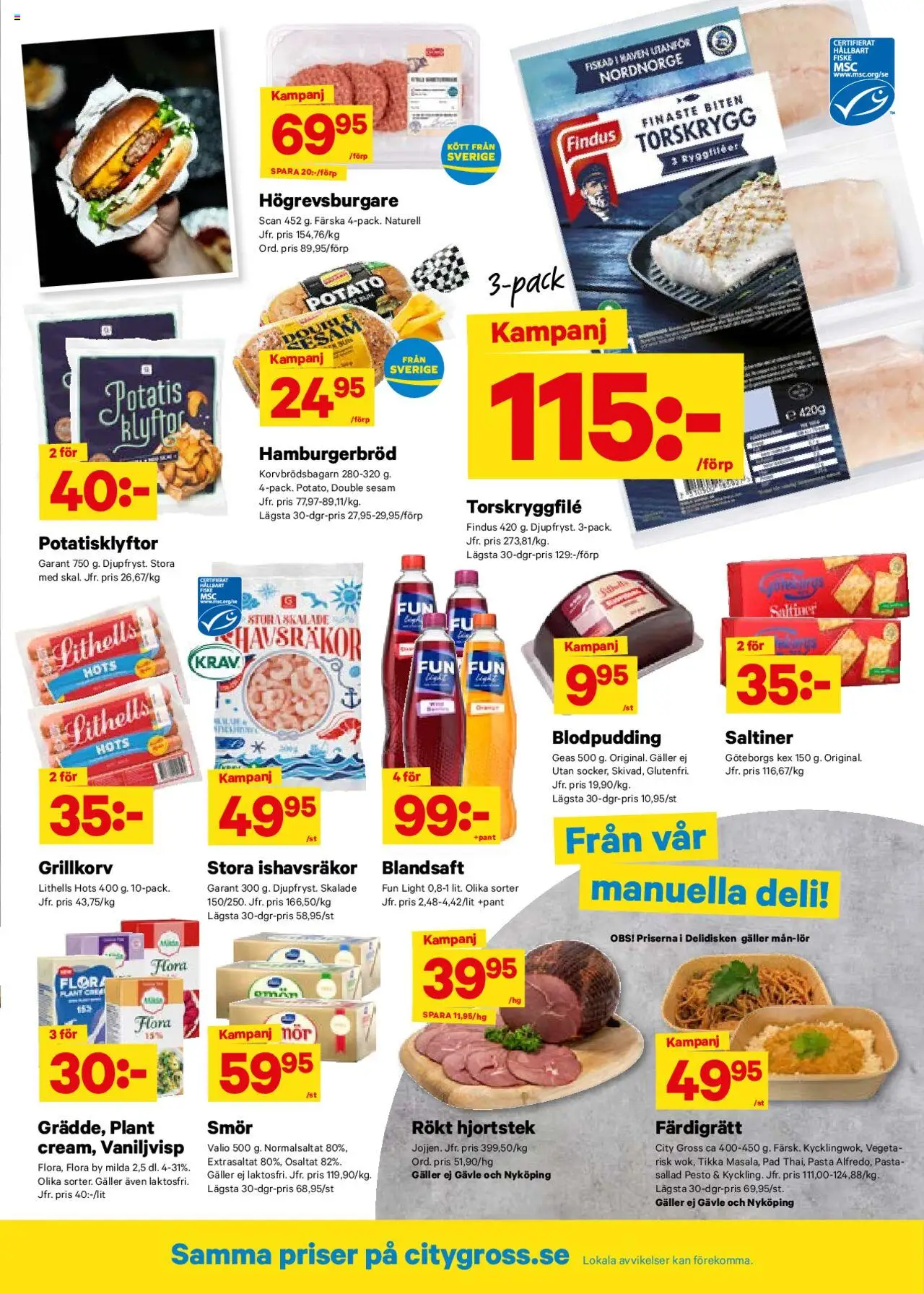 City Gross reklamblad aktuell från 20.10.2025 | Sida: 5 | Produkter: Galler, Grillkorv, Potatis, Sallad