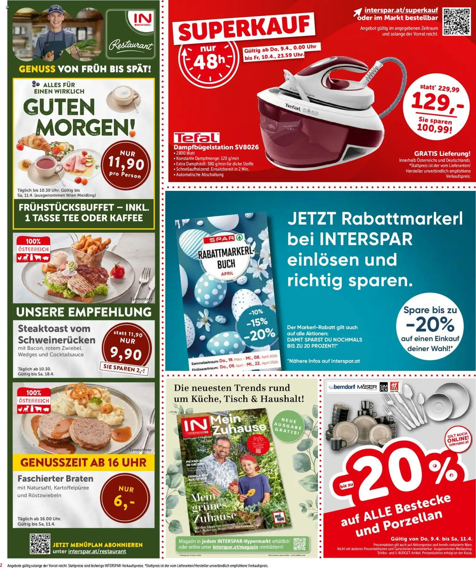 Interspar Flugblatt - Kärnten gültig ab 09.04.2026 | Seite: 2 | Produkte: Uhr, Tisch, Kaffee, Tee