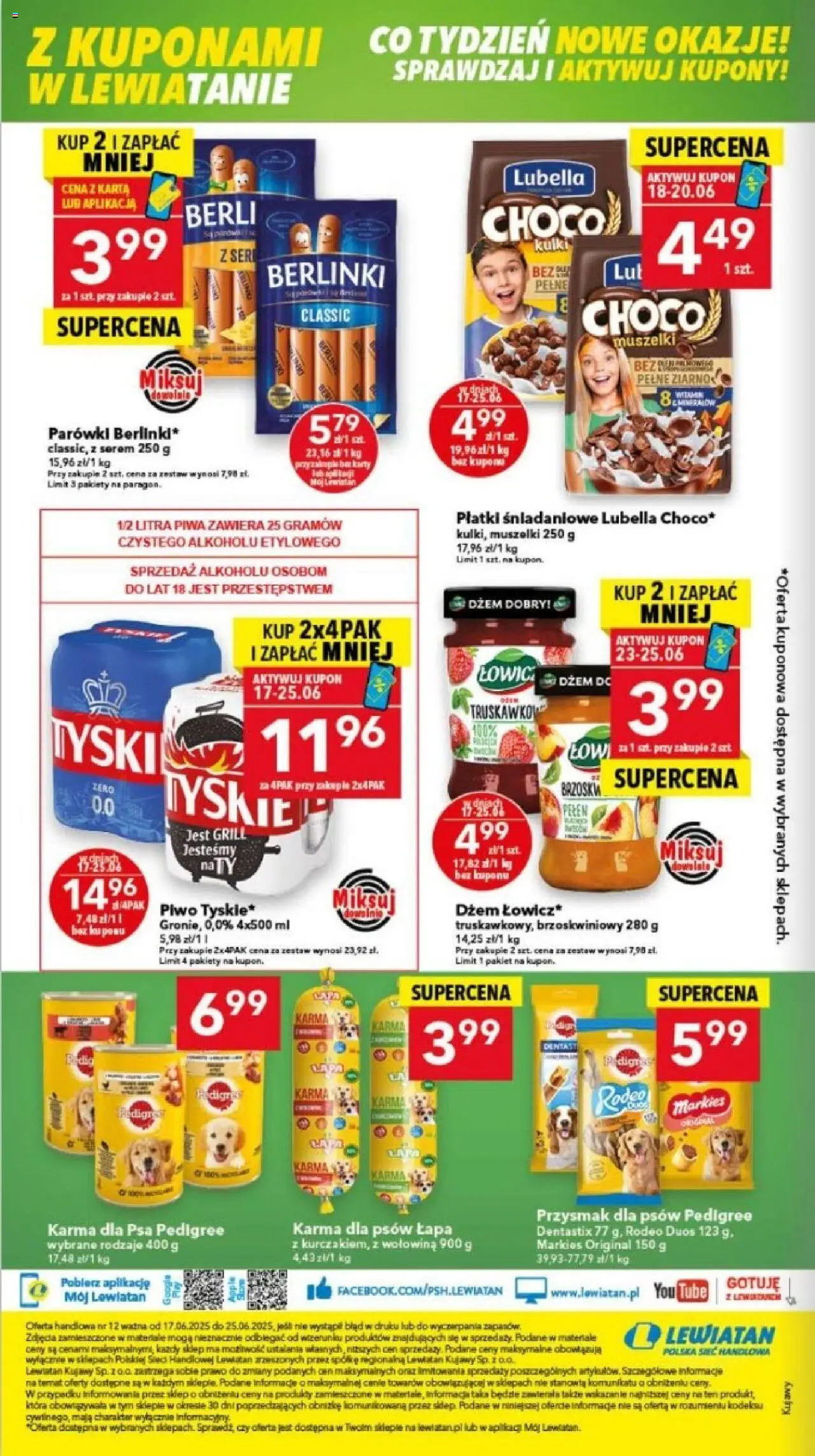 Lewiatan gazetka - Bydgoszcz od 17.06.2025 | Strona: 16 | Produkty: Parówki berlinki, Płatki śniadaniowe, Parówki, Ser
