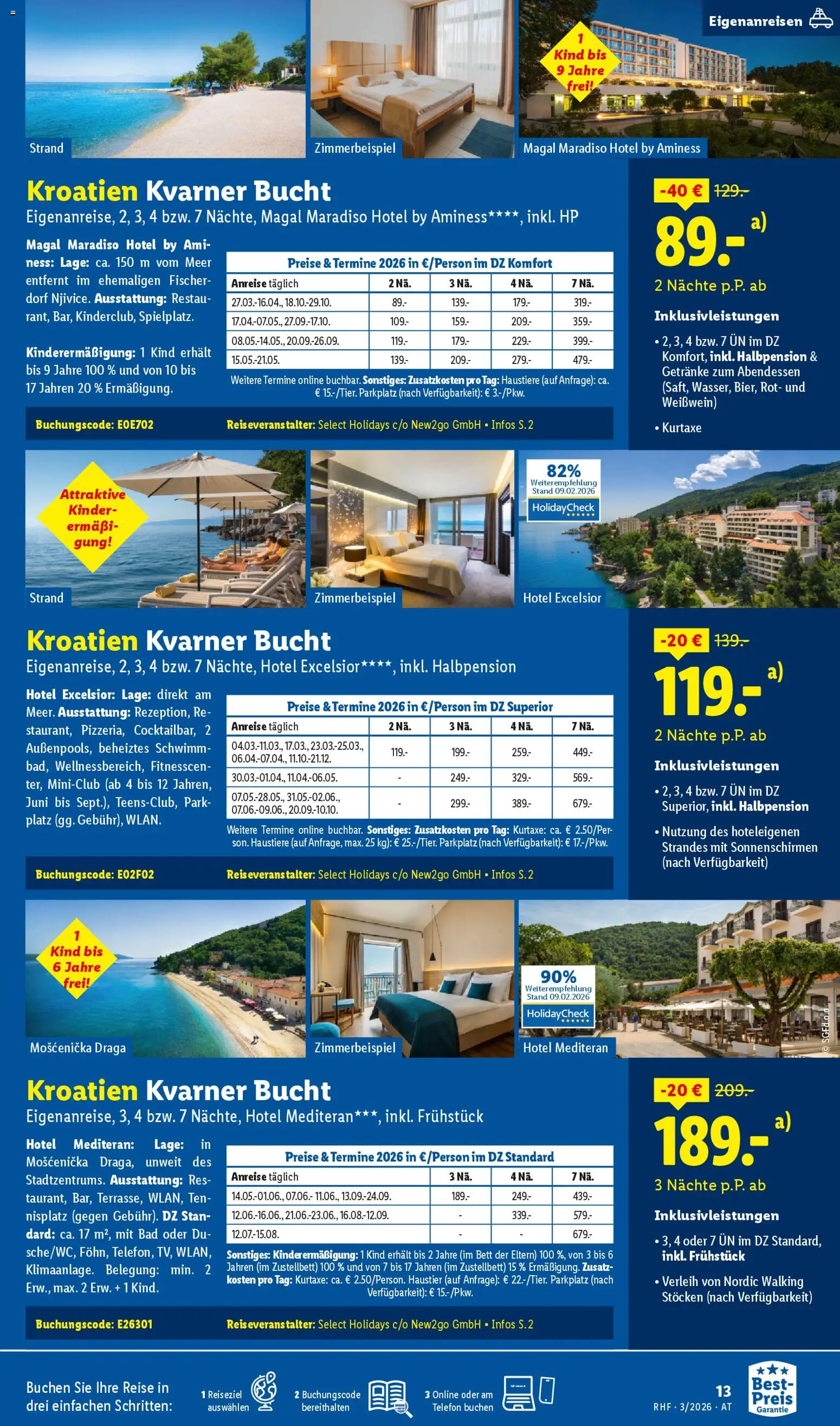 Lidl Februar/März Reise - Highlights gültig ab 28.02.2026 | Seite: 13 | Produkte: Telefon, Bett, Häränliha, Bad