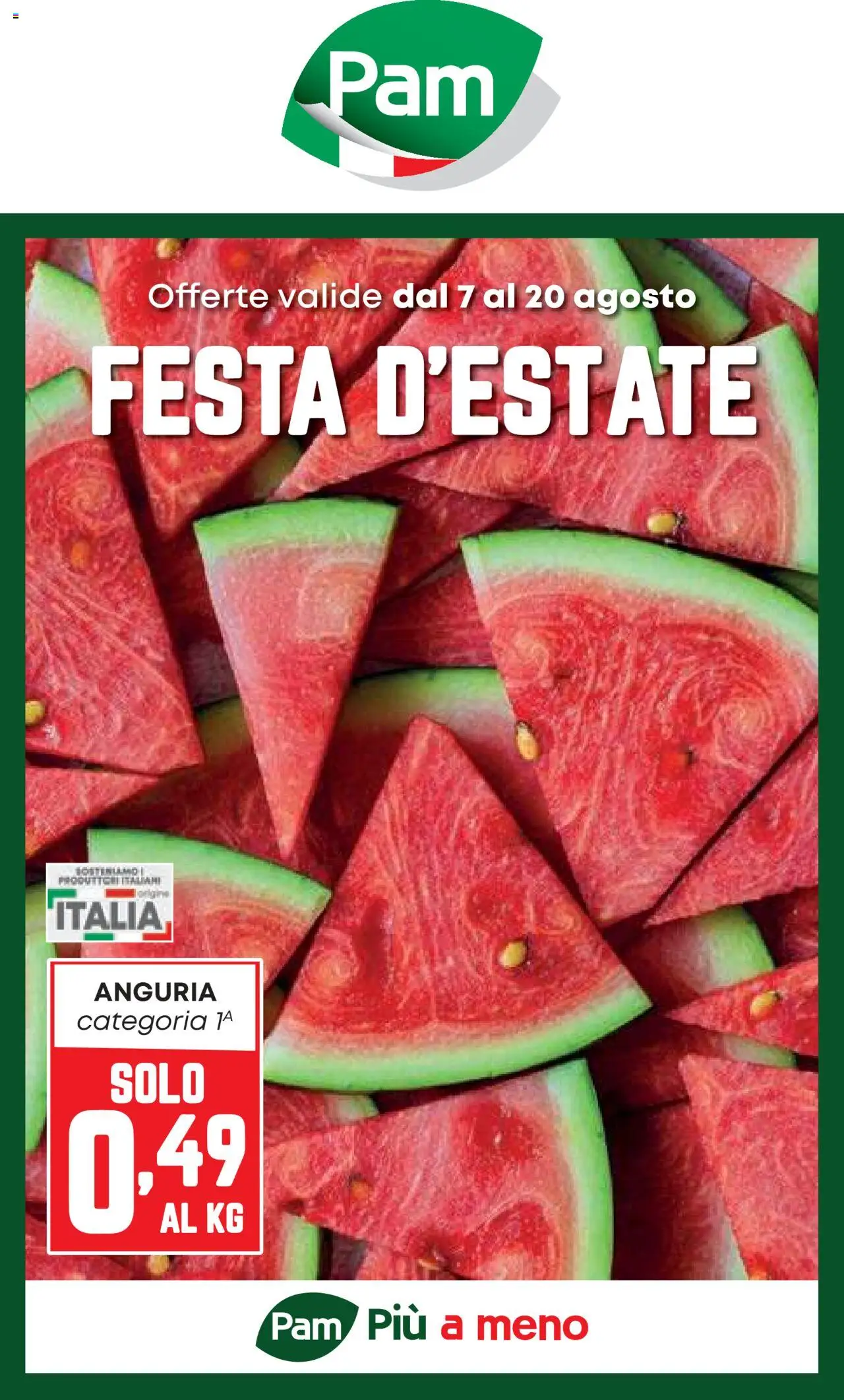 Volantino PAM del 07.08.2025 | Pagina: 1 | Prodotti: Anguria