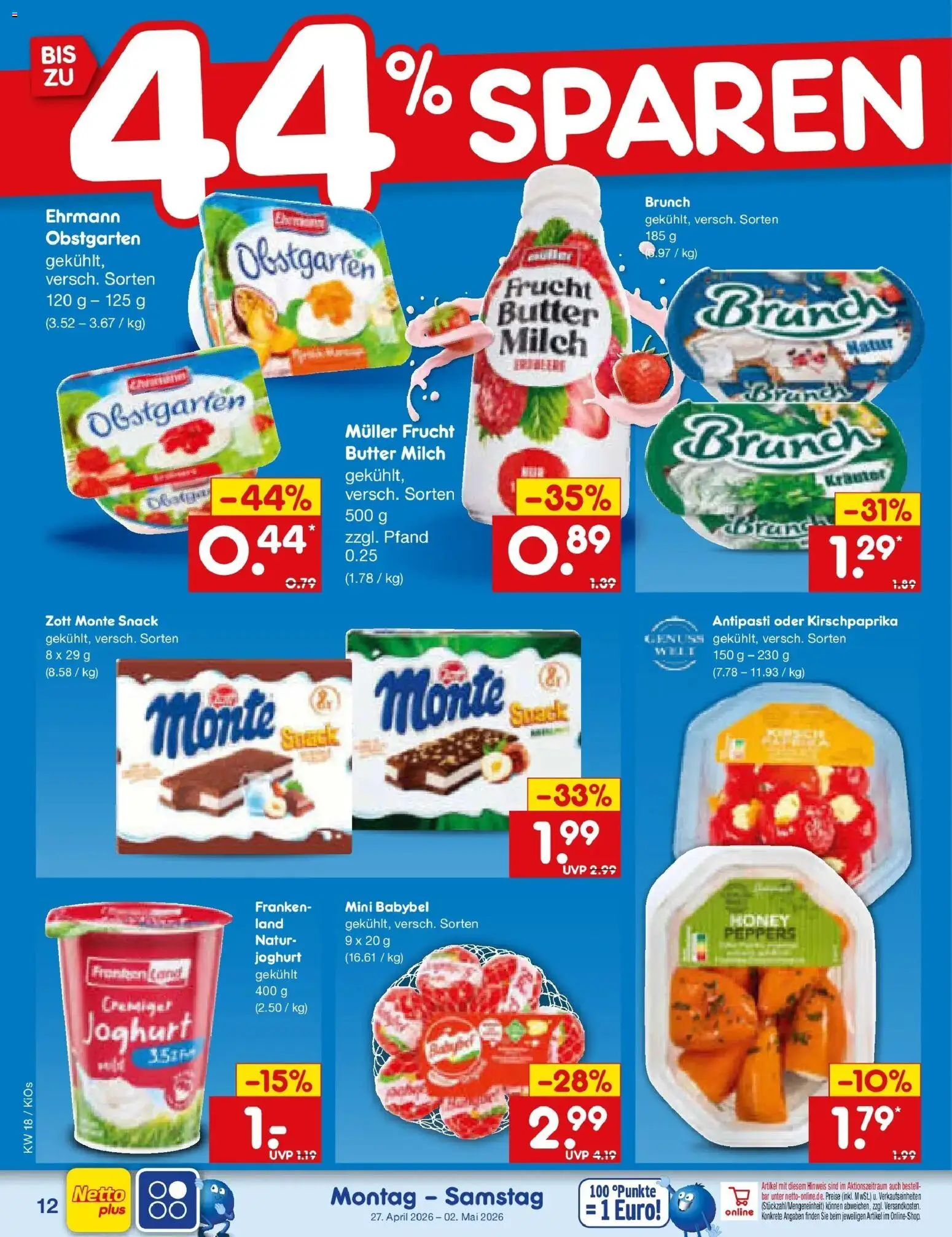 Netto Marken-Discount Prospekt Mistelbach	 – gültig ab 27.04.2026 | Seite: 14 | Produkte: Milch, Butter, Joghurt, Babybel