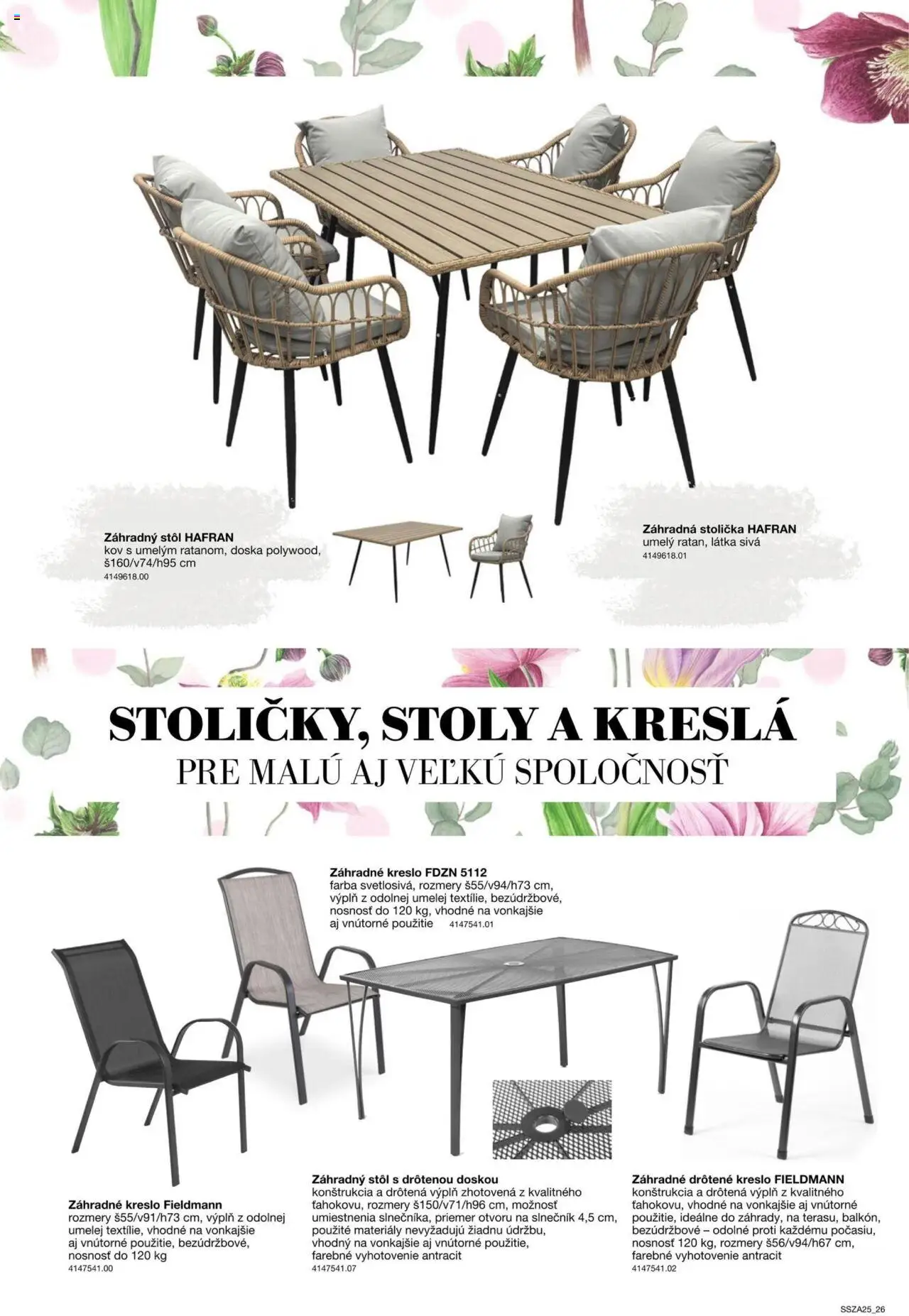 Nové Sconto nábytok akcie – leták je platný od 21.02.2025 | Strana: 26 | Produkty: Kreslá, Stôl, Záhradný stôl, Záhradne kreslo