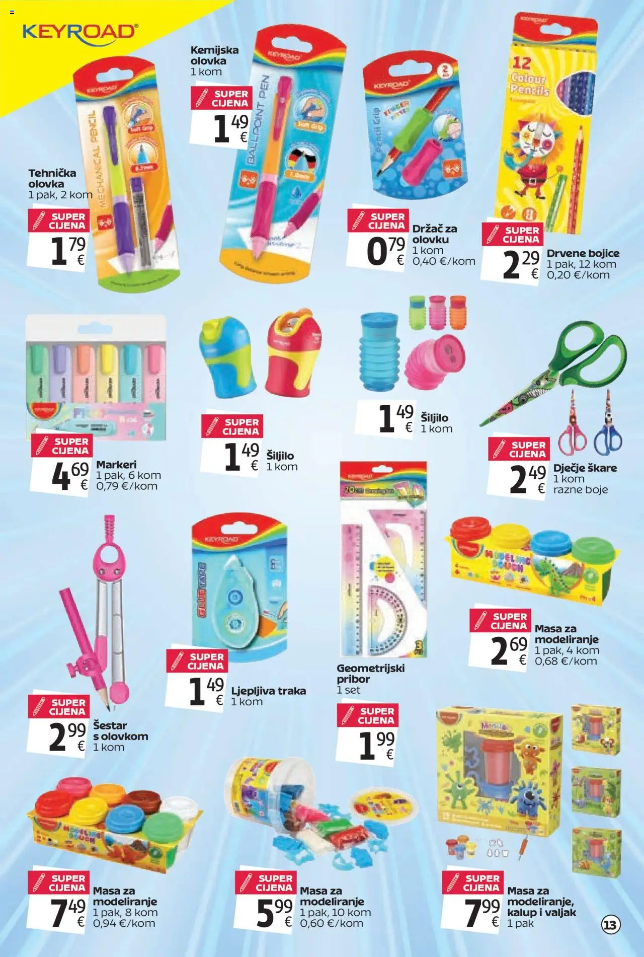 Tommy katalog | vrijedi od 18.08.2025 | Stranica: 13 | Proizvodi: Šestar, Škare, Drvene bojice, Kemijska olovka