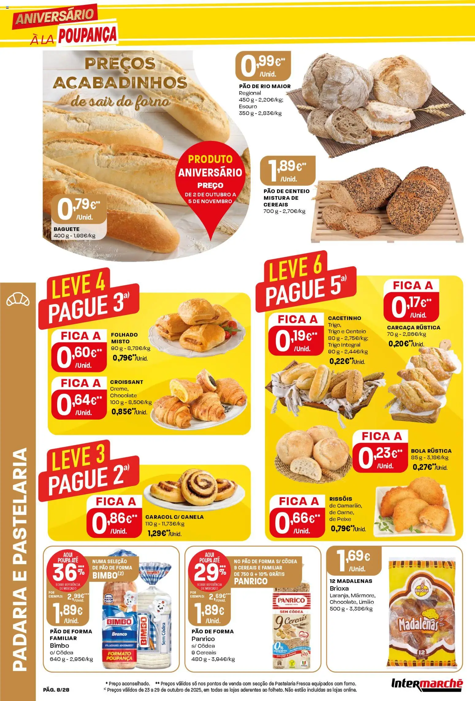 Intermarché Folheto Contact │ válido de 23.10.2025 | Página: 8 | Produtos: Padaria, Canela, Centeio, Peixe