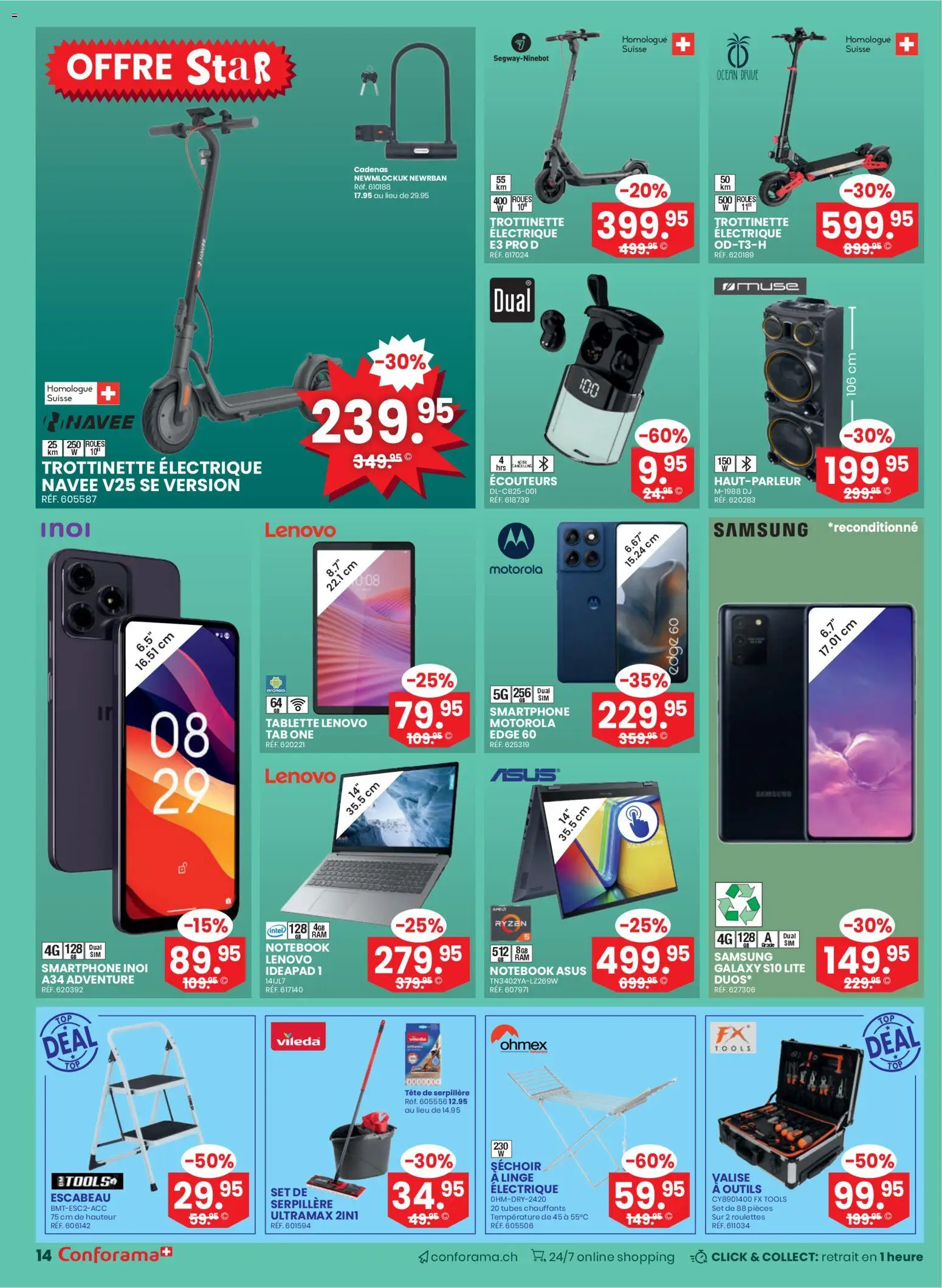 Conforama Aktionen FR – gültig ab 11.02.2026 | Seite: 14 | Produkte: Smartphone, Tablette, Samsung, Lenovo