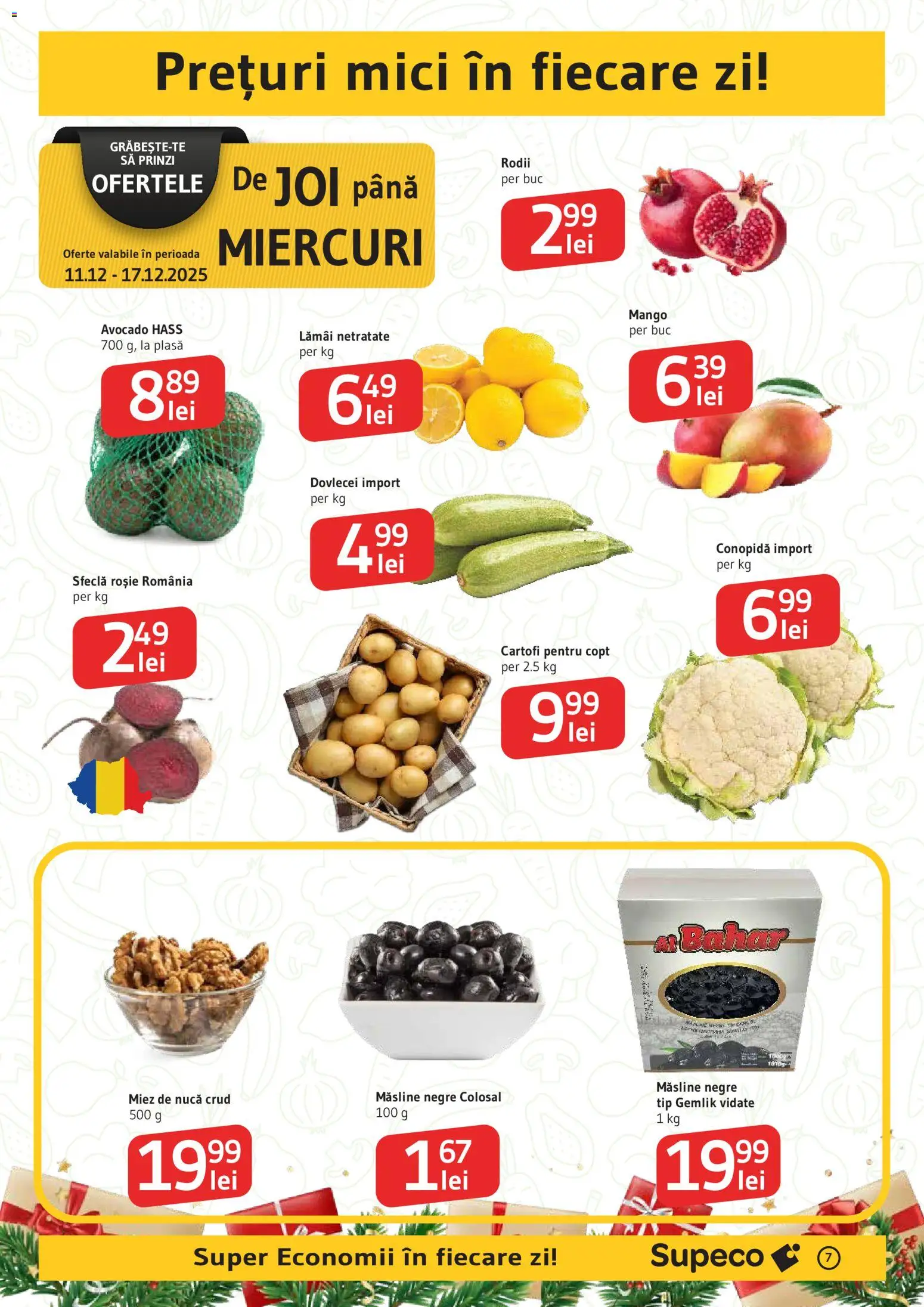 Noul catalog Supeco – valabil de la 11.12.2025 | Pagină: 7 | Produse: Hijyenik ped, Măsline, Cartofi, Mango