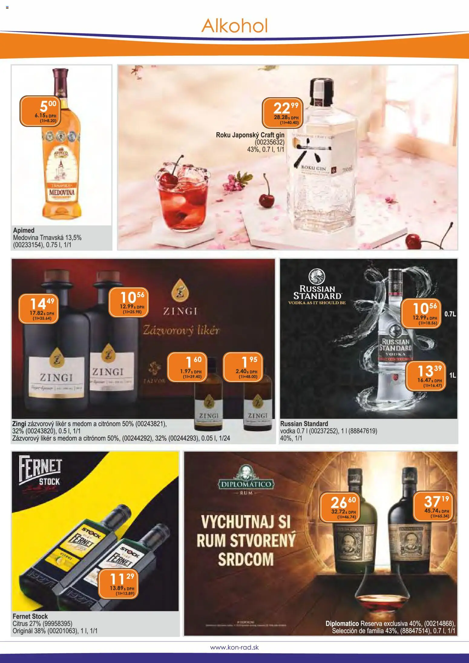 Nové KON - RAD akcie – leták je platný od 01.11.2025 | Strana: 14 | Produkty: Diplomatico, Fernet, Fernet Stock, Rum
