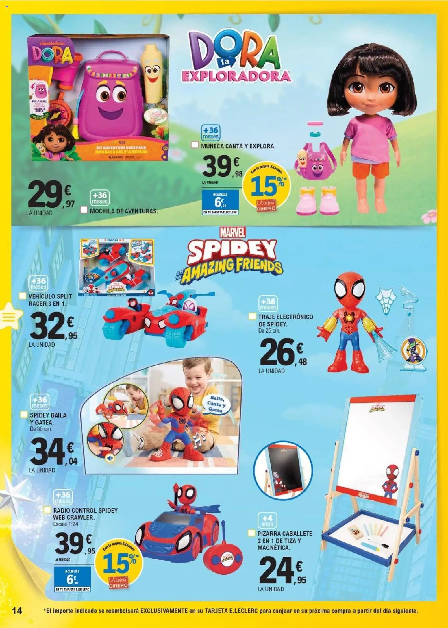E.Leclerc - Juguetes  │ válido desde el 03.11.2025 | Página: 14 | Productos: Traje, Mochila, Muñeca, Radio