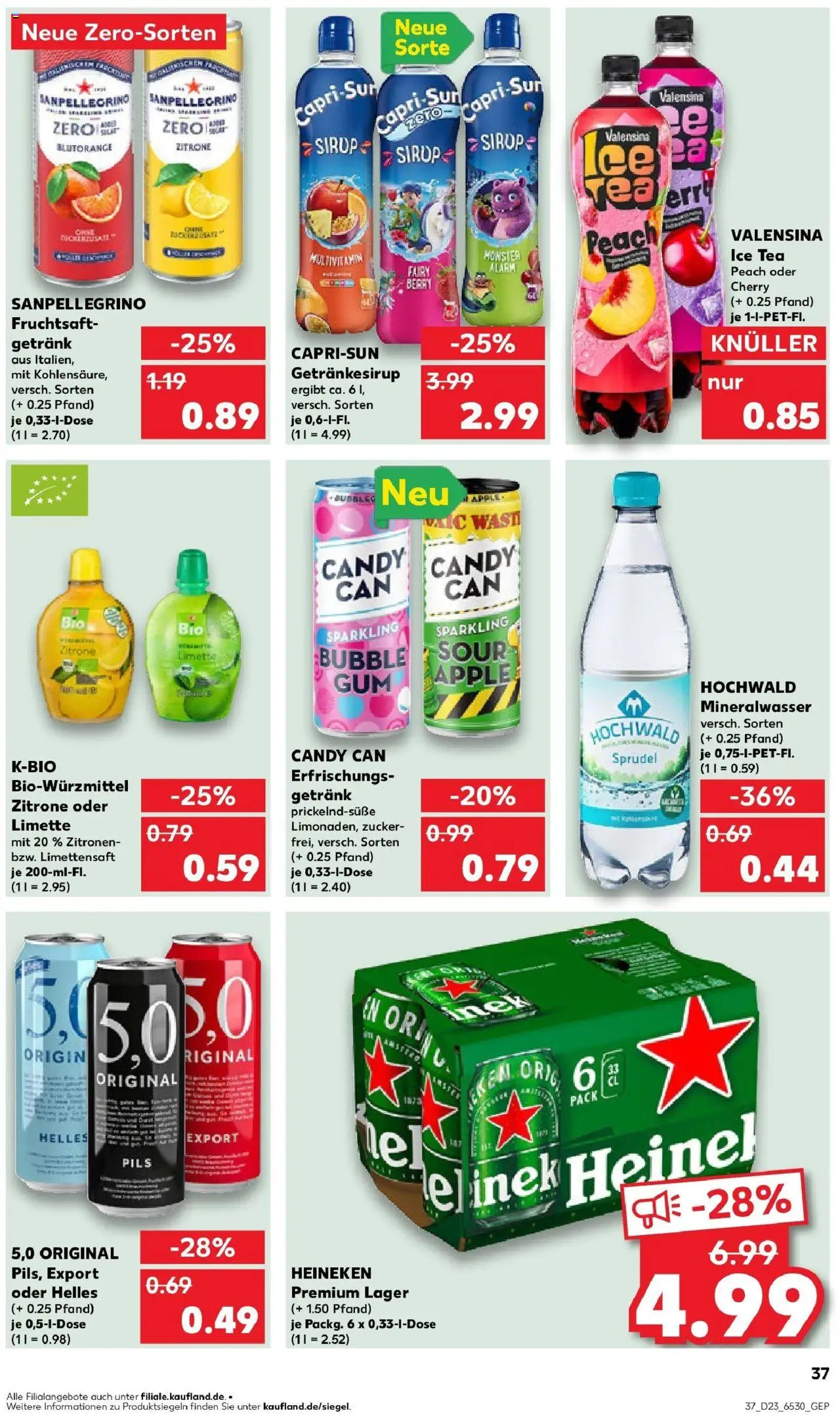 Kaufland prospekt Pasewalk	 - gültig ab dem 09.06.2025 | Seite: 52 | Produkte: Mineralwasser, Heineken, Fruchtsaft, Zitronen