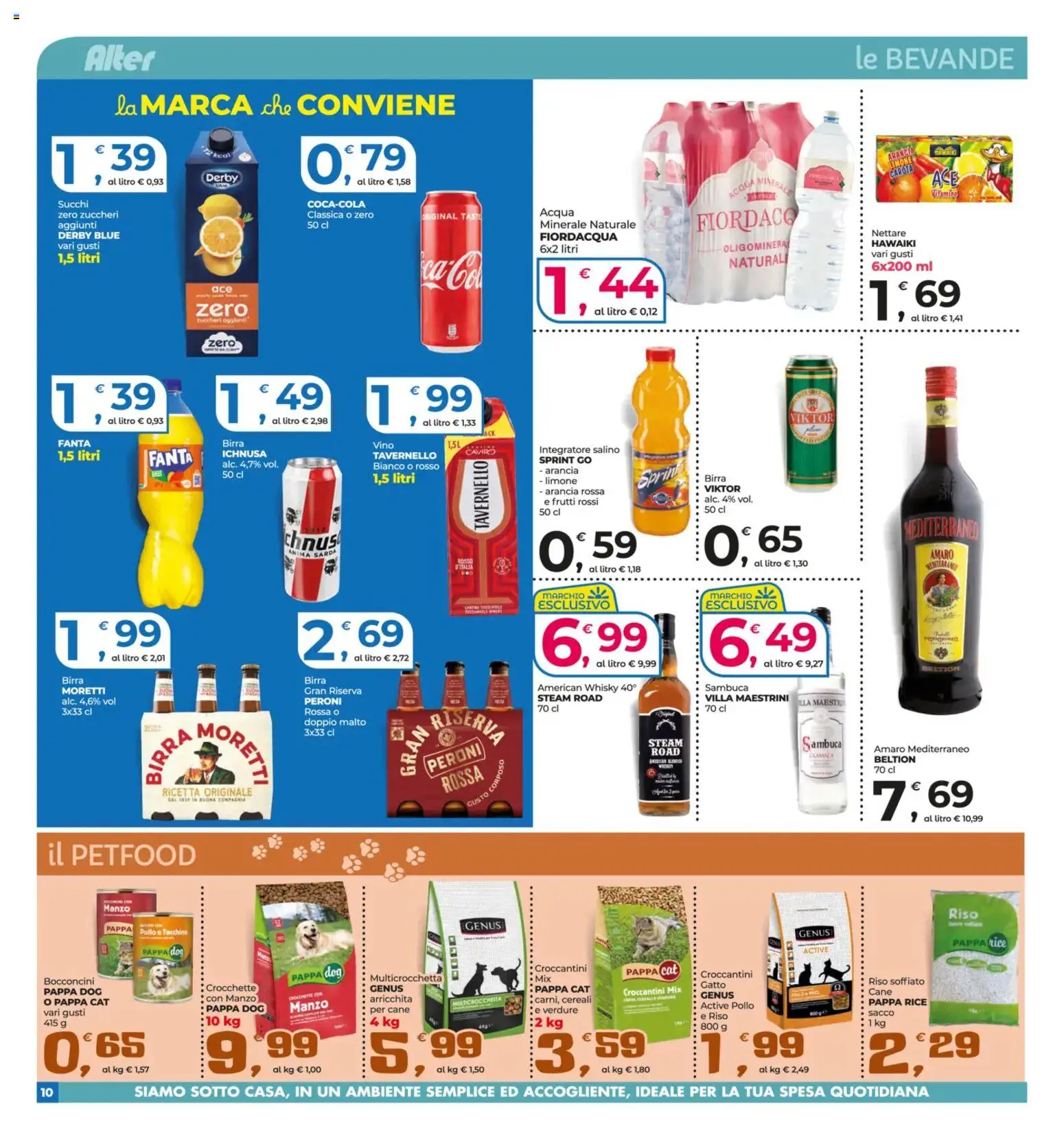 Volantino Alter Discount del 09.01.2026 | Pagina: 10 | Prodotti: Manzo, Crocchette, Fanta, Amaro