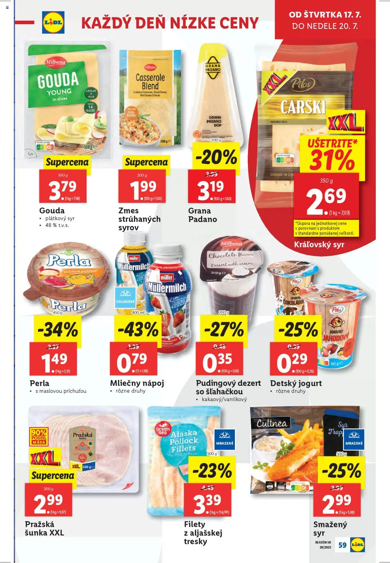 Lidl leták │ platný od 14.07.2025 | Strana: 71 | Produkty: Syr, Jogurt, Šunka, Gouda