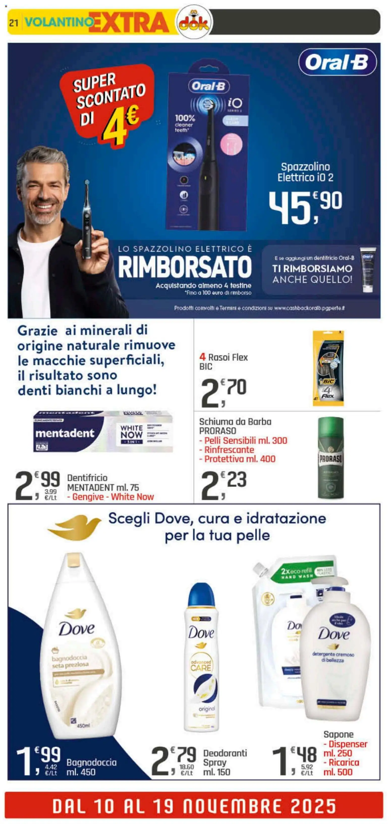 Volantino DOK del 06.11.2025 | Pagina: 21 | Prodotti: Schiuma da barba, Dentifricio, Spazzolino, Spazzolino elettrico
