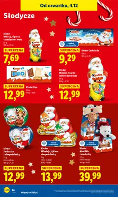 Pogląd oferty "Kinder Mikołaj, figurka czekoladowa mała, czekoladowa figurka Mikołaja, 55 g" - ważna od 04.12.2025 | Strona: 28