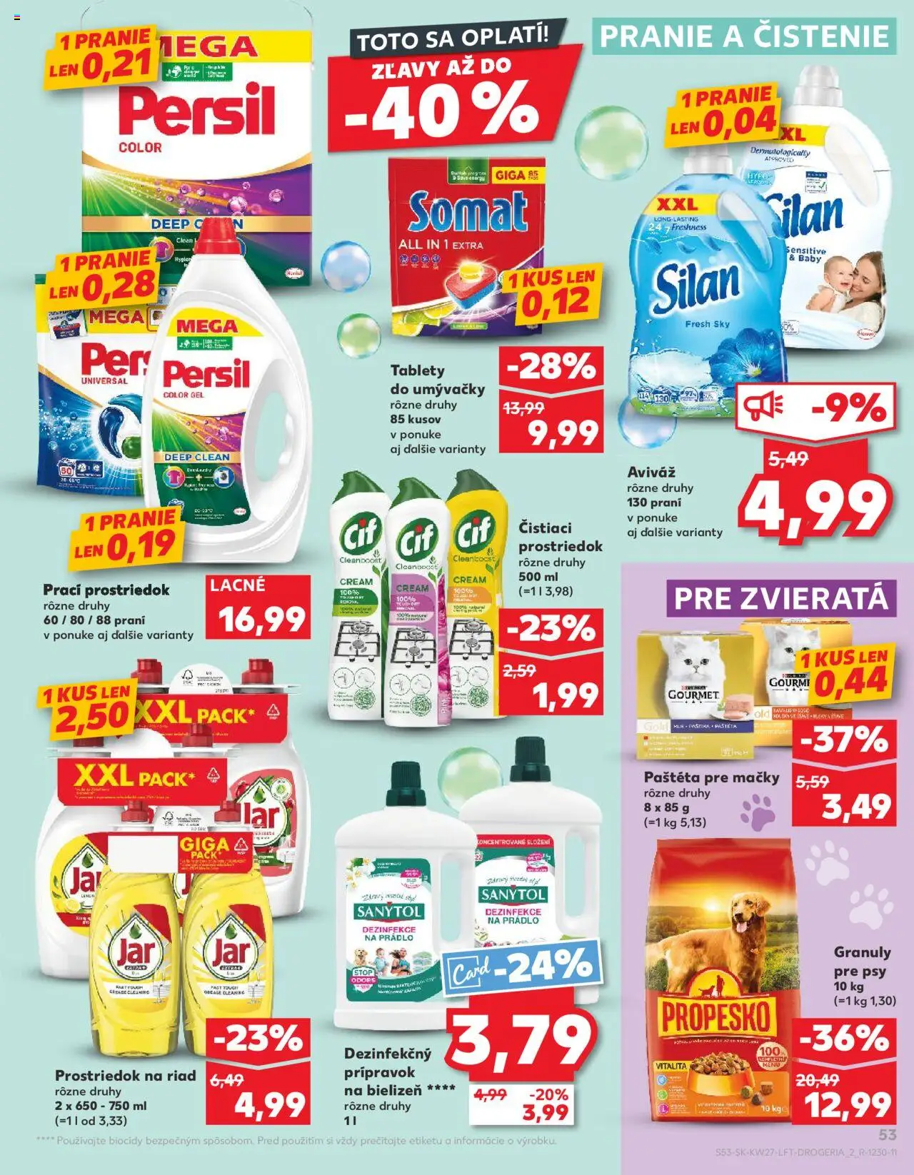 Nové Kaufland akcie – leták je platný od 03.07.2025 | Strana: 53 | Produkty: Persil, Sanytol, Aviváž, Cif